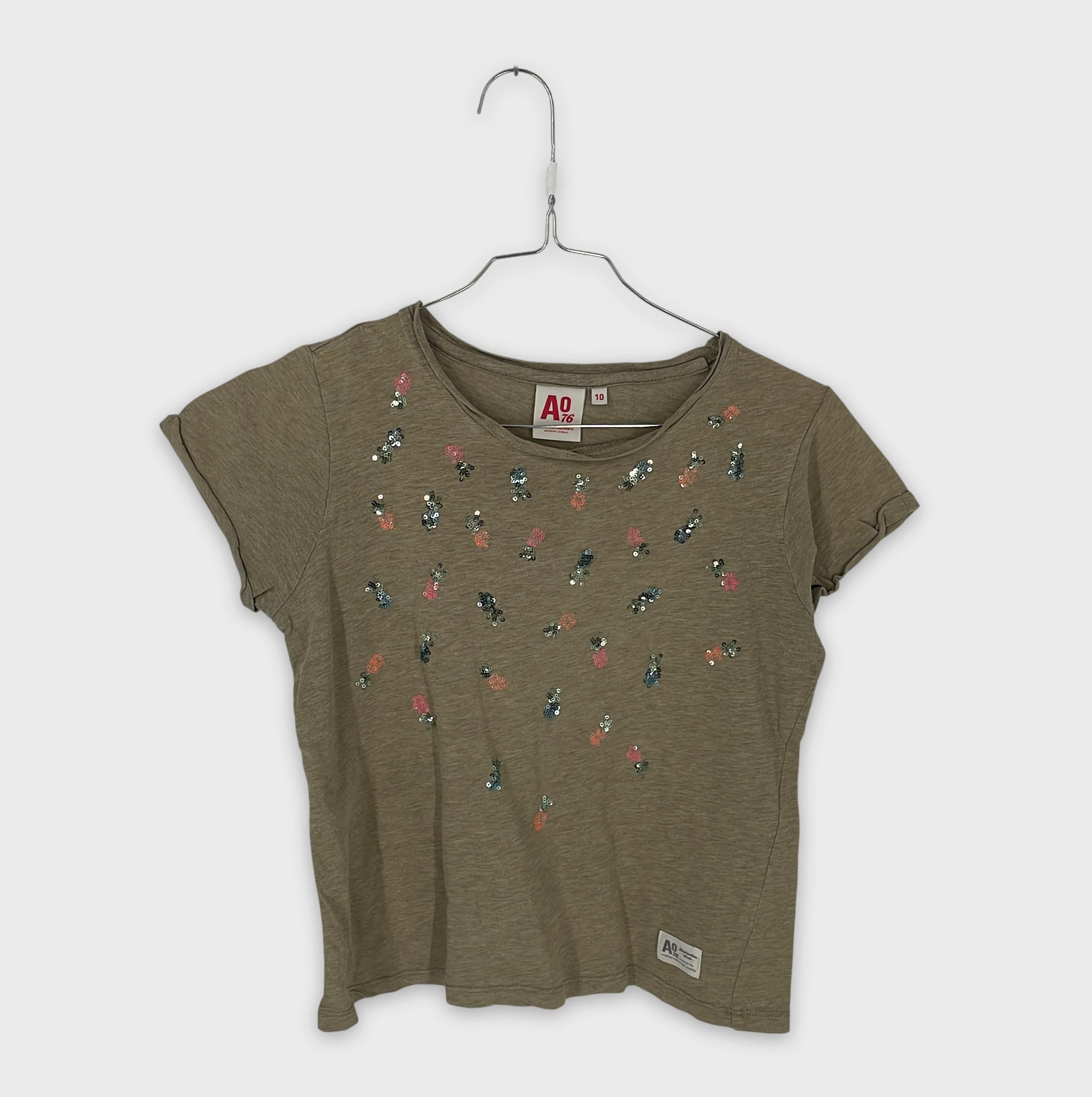 0-American Outfitters - T-shirt à Paillettes - Taille 10 ans