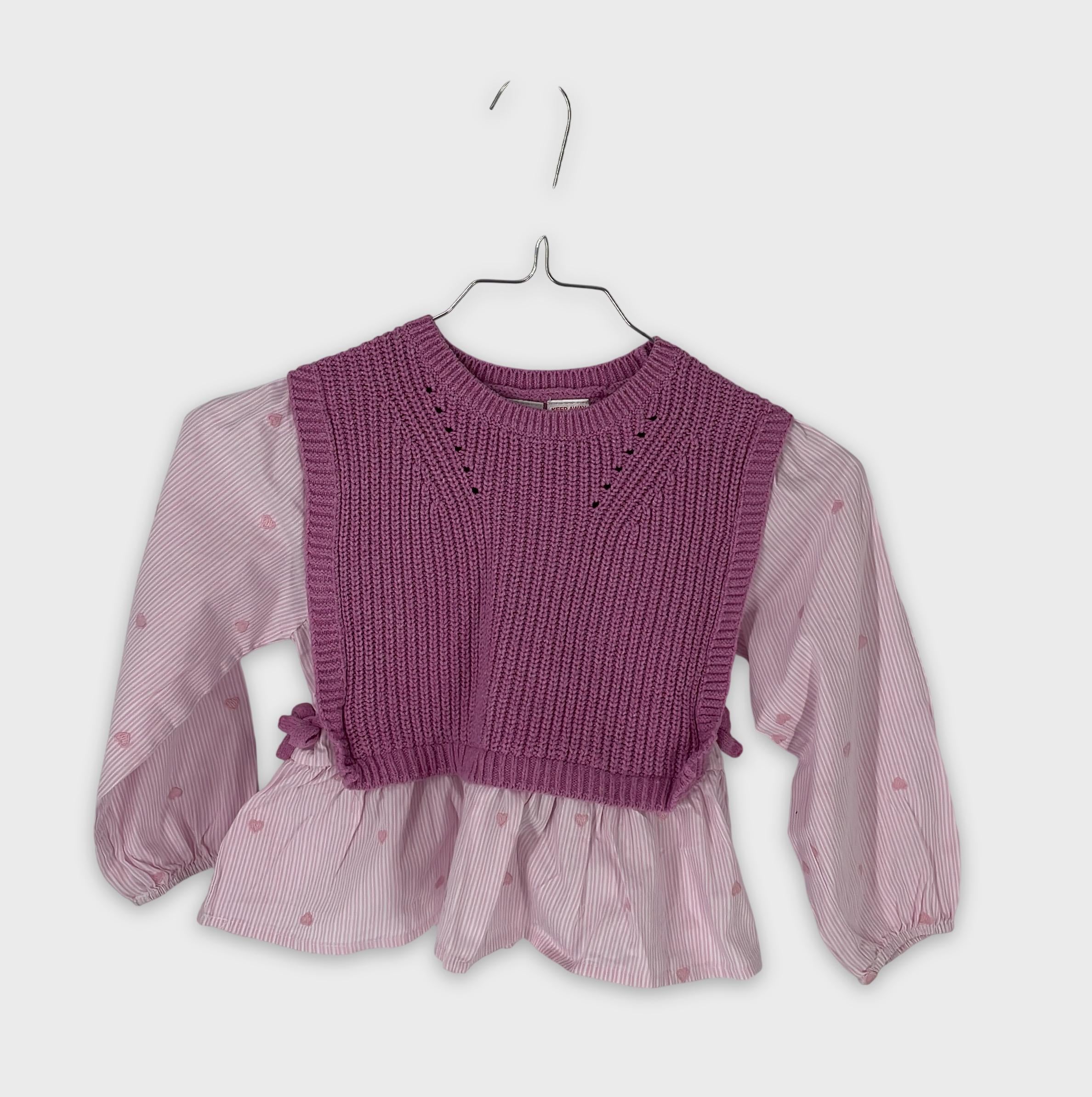 0-ZARA - Blouse avec gilet tricoté - 5 ans (110 cm)