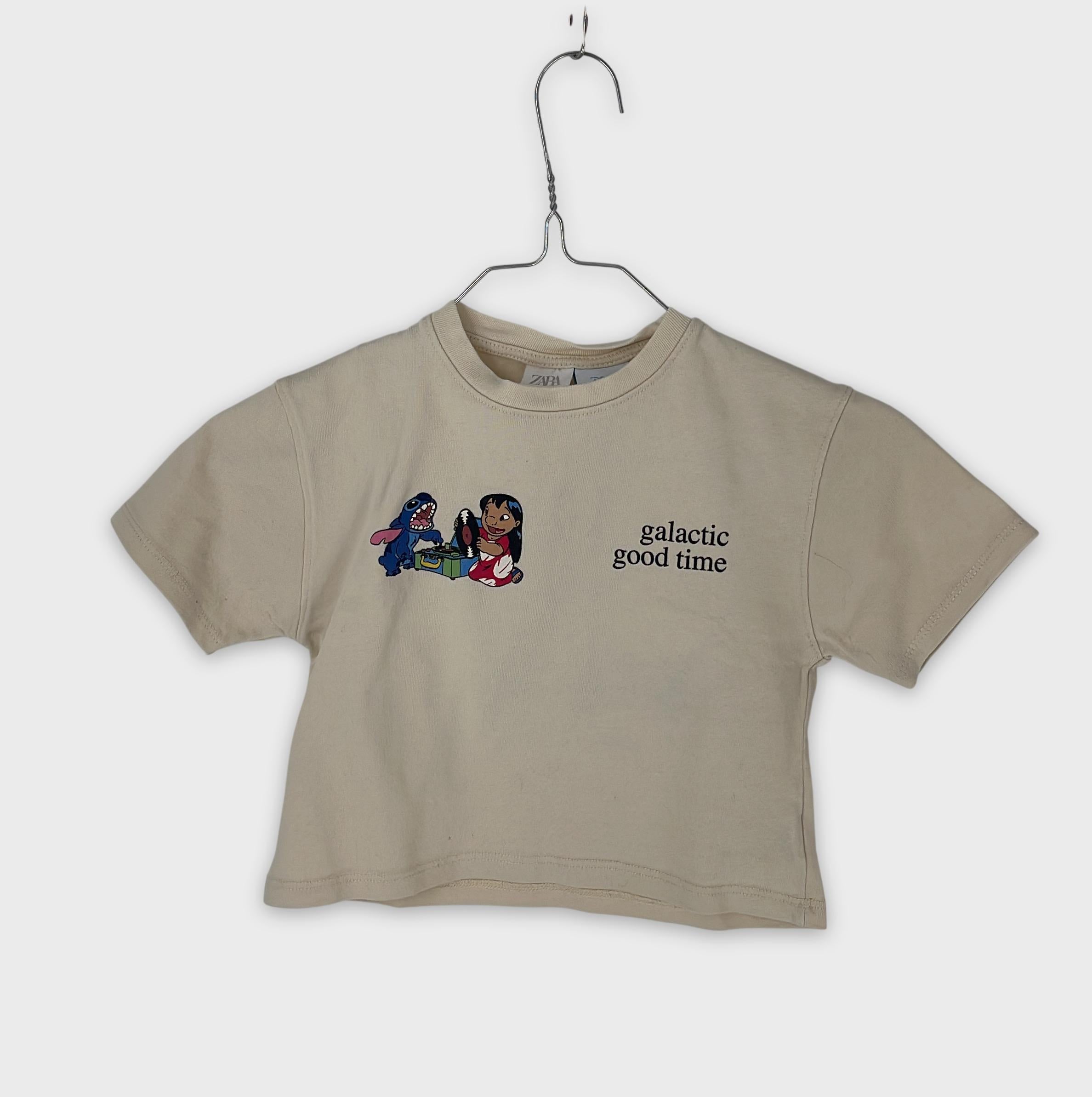 0-ZARA - T-shirt crop top Lilo & Stitch - 6-7 ans