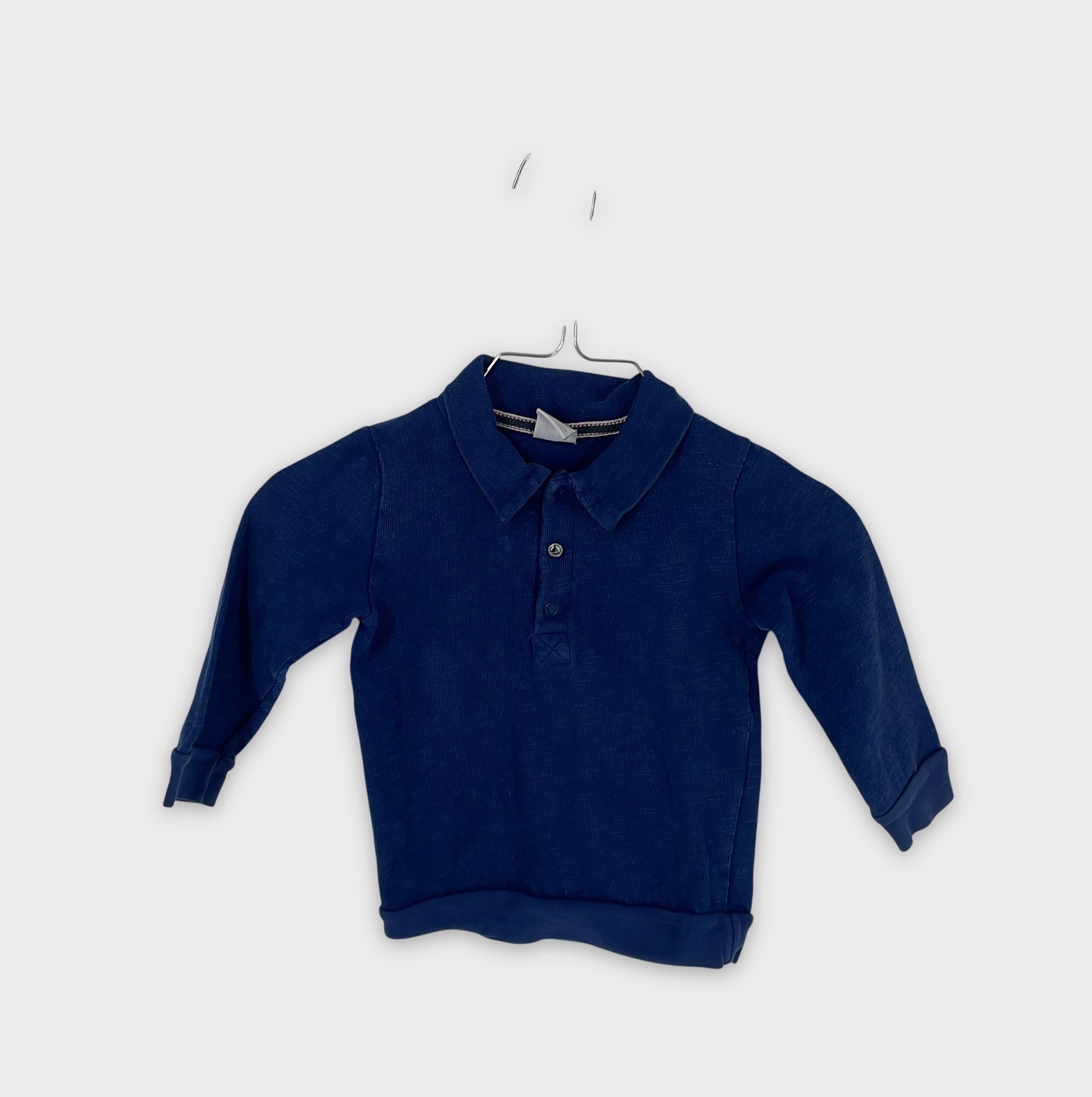 0-Petit Bateau - Polo manches longues - 18m/81cm