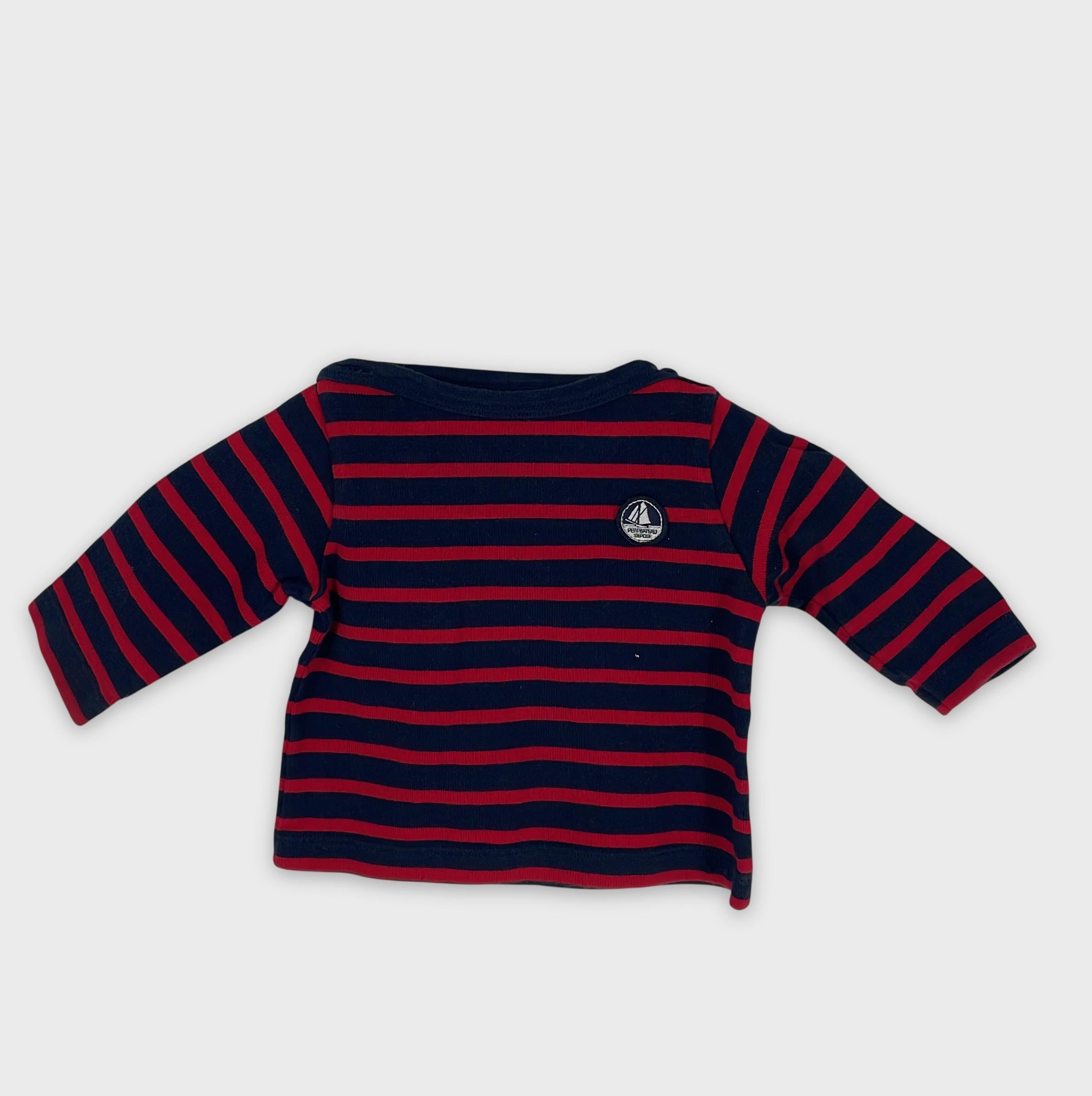 0-Petit Bateau - T-shirt Marinière - 6m/67cm