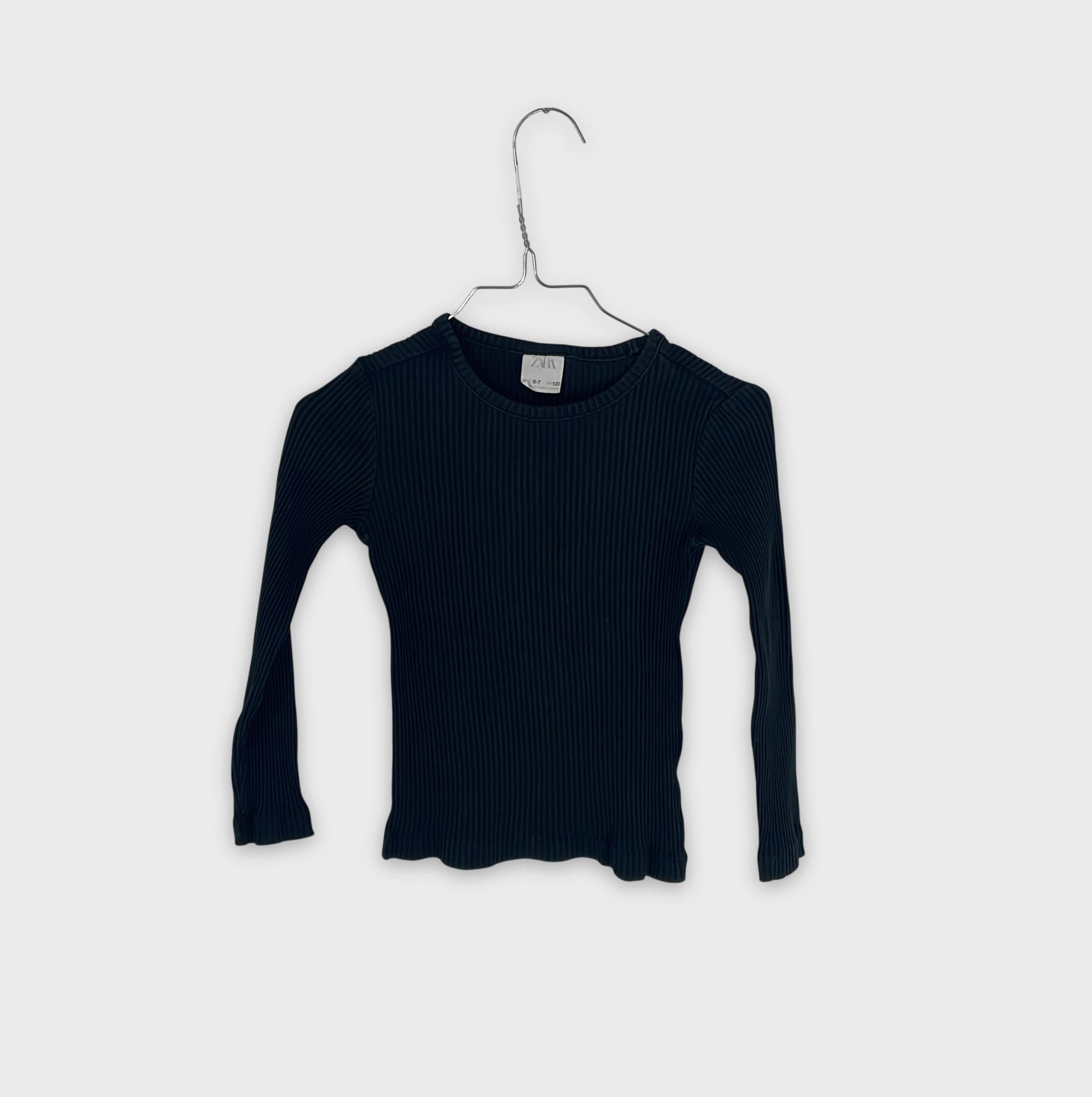 0-ZARA - T-shirt côtelé manches longues - 6-7 ans (120 cm)
