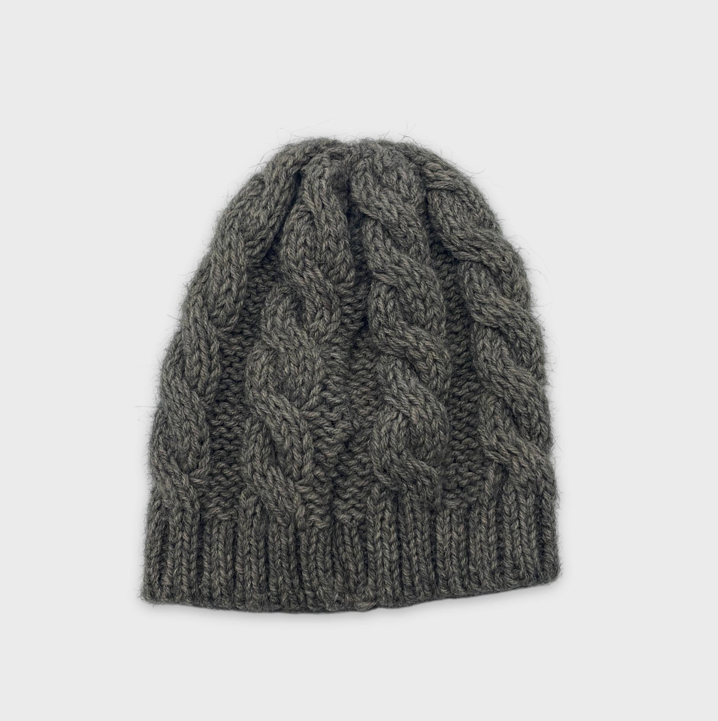 0-Unknown - Bonnet en Maille Torsadée - Taille Unique