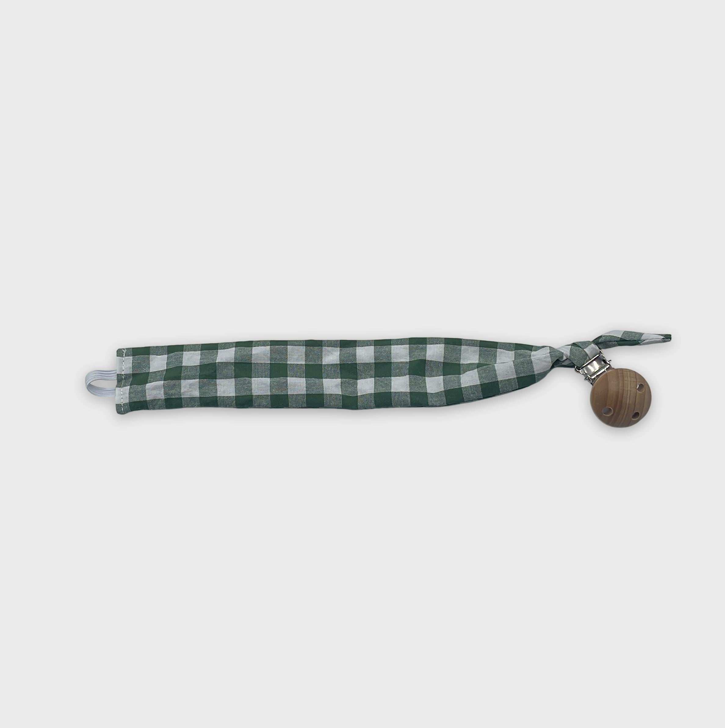 0-Tiny Jump Collection - Attache-tétine - Carré Vichy Vert