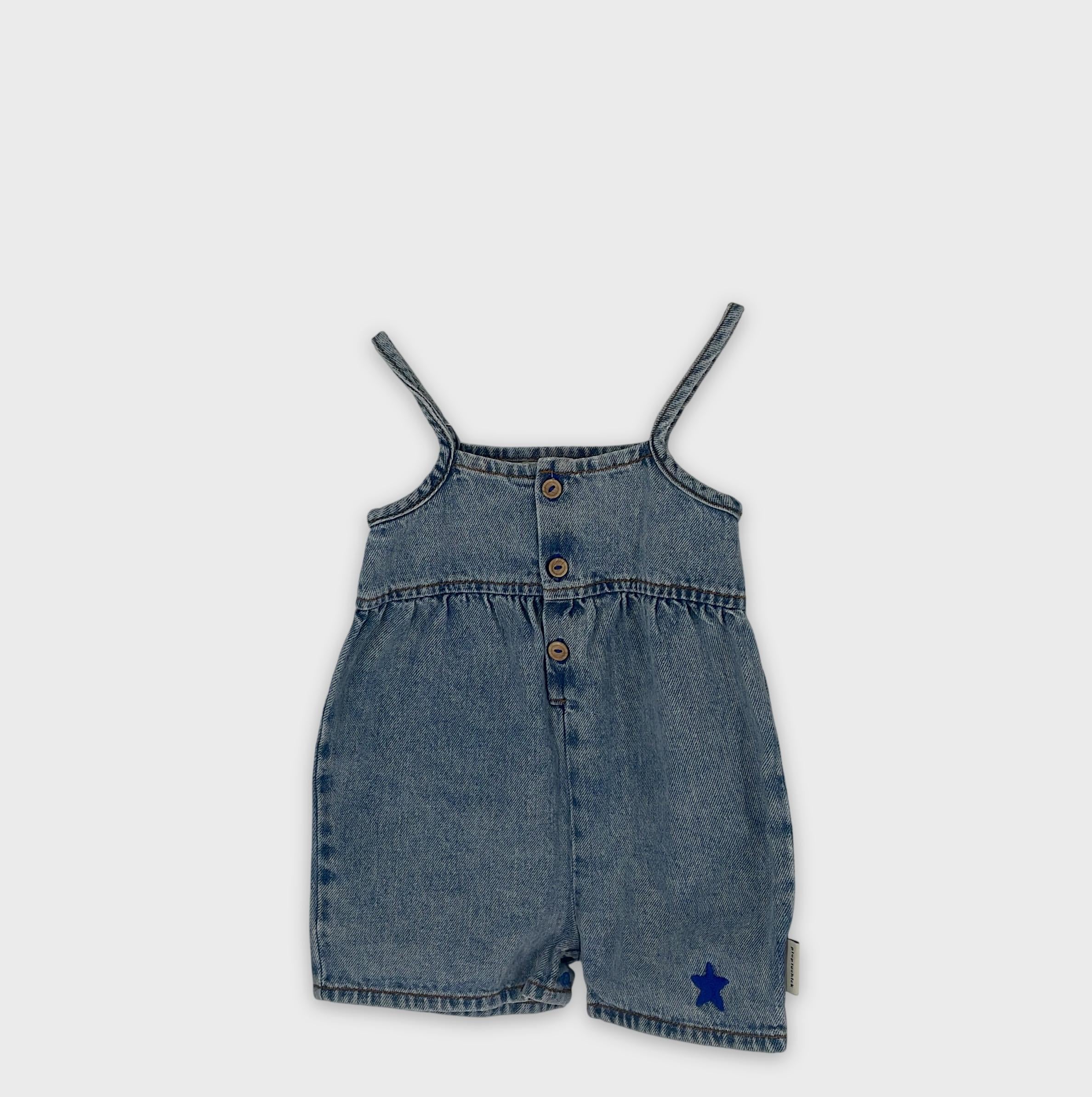 0-Piupluchick - Robe Salopette en Jean - Taille 24 mois
