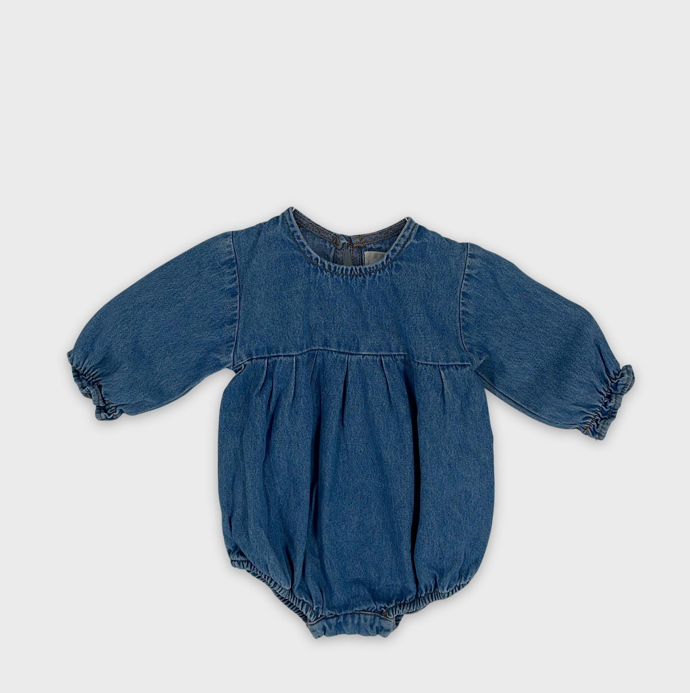 0-Inconnue - Grenouillère en jean - 74 cm