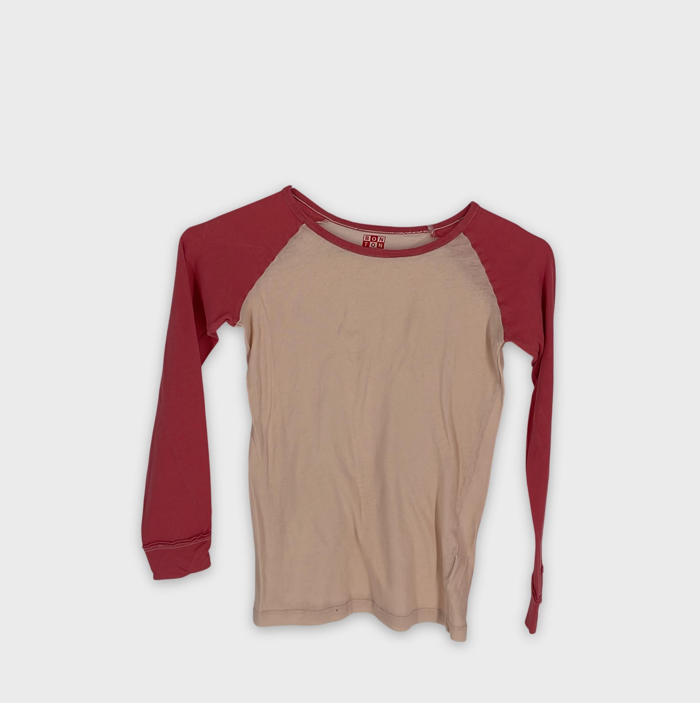 0-BON TON - T-shirt manches longues bicolore - 10 Ans