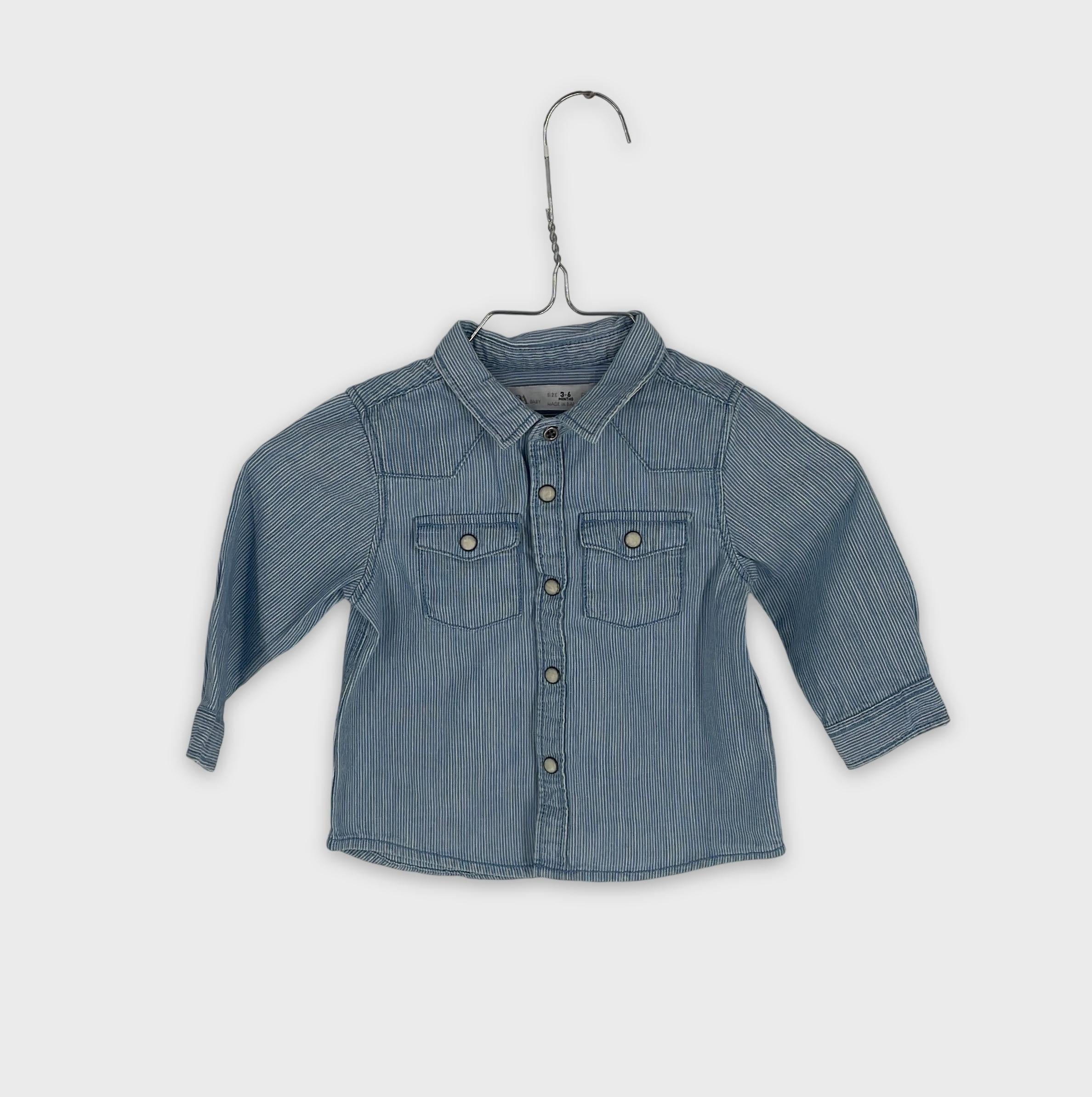 0-ZARA BABY - Chemise en coton rayée - 3-6 Mois