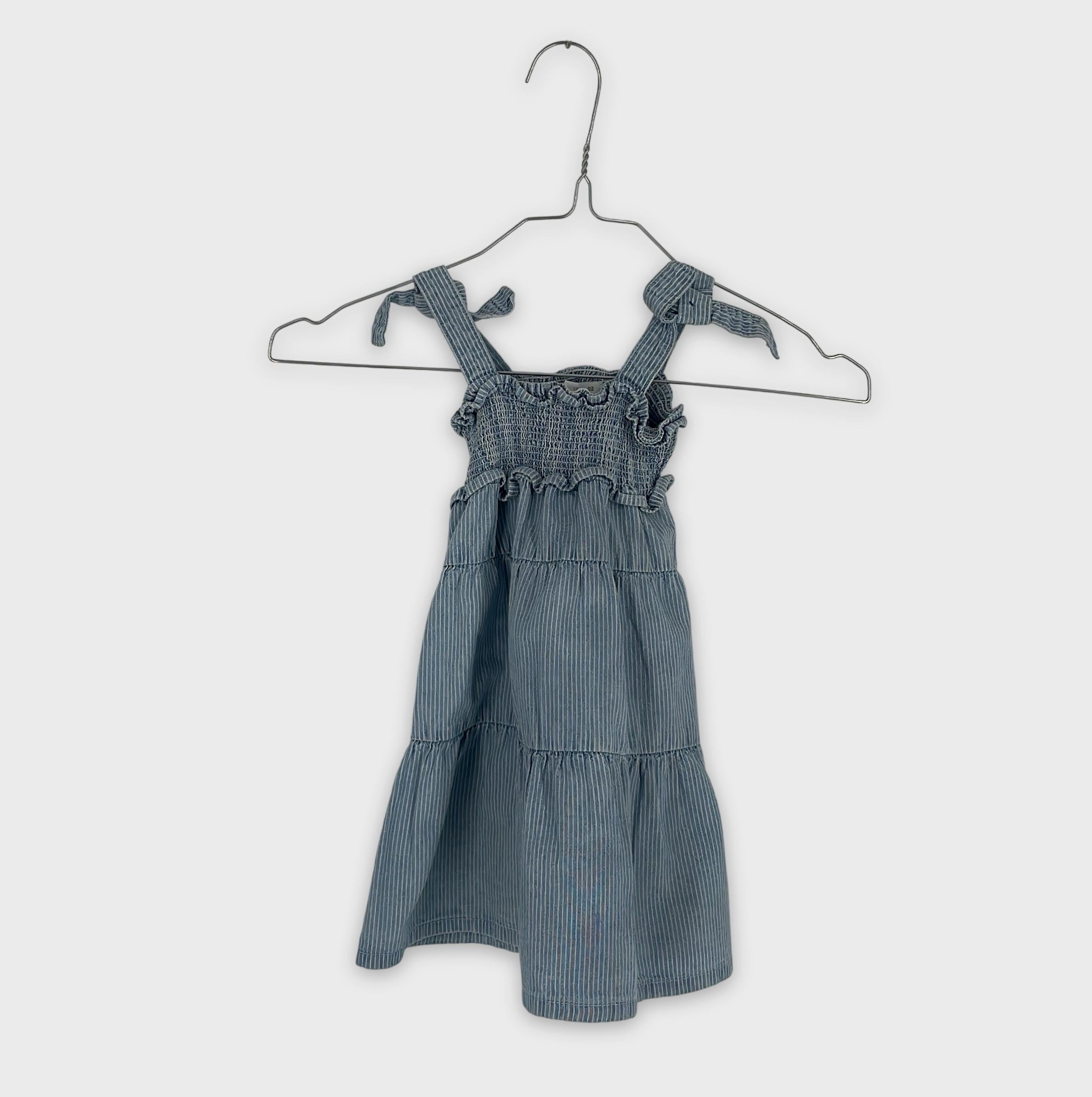 0-Inconnu - Robe Rayée Smockée - Taille Inconnue