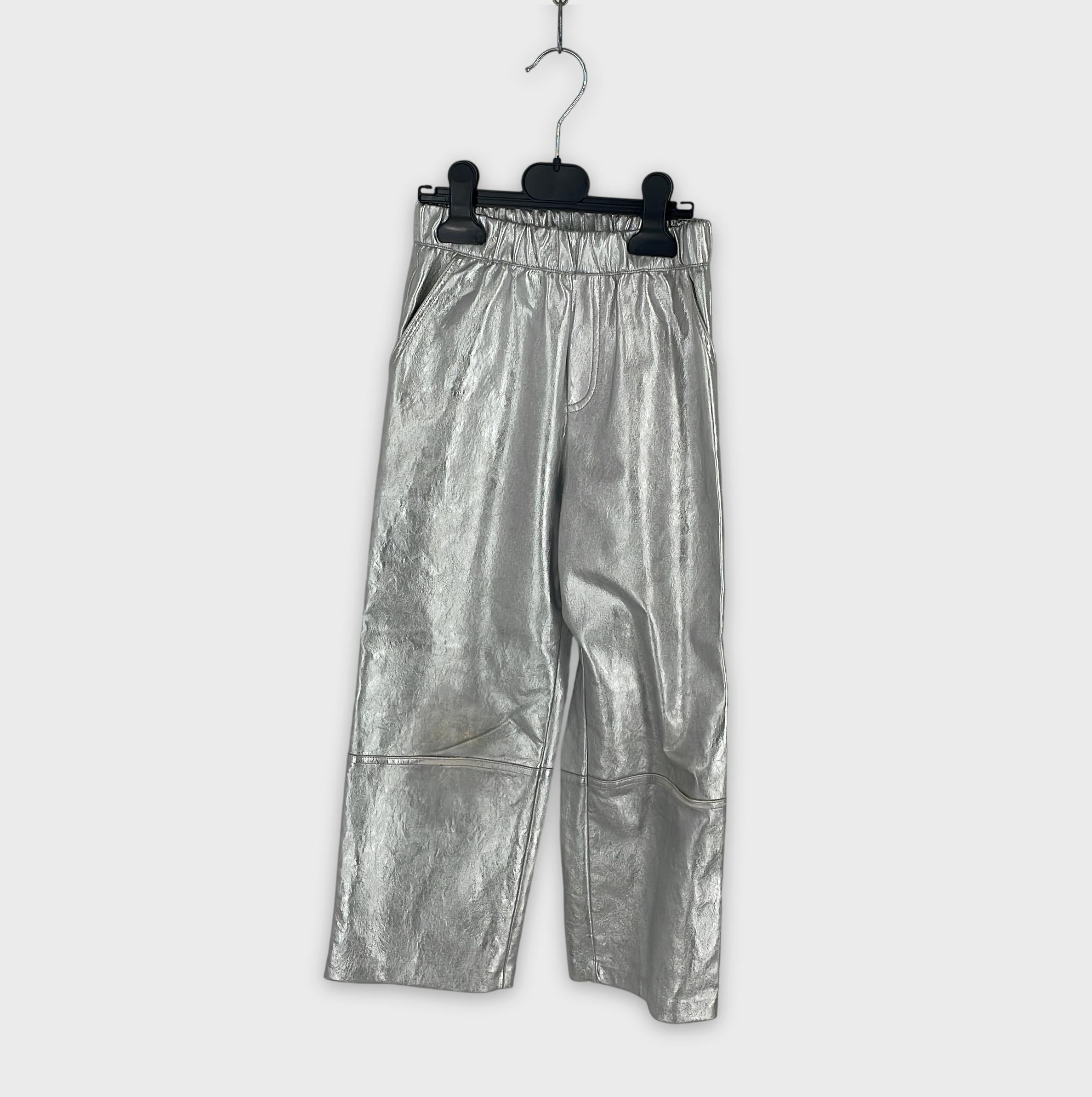 0-Zara - Pantalon Métallisé - Taille S/M