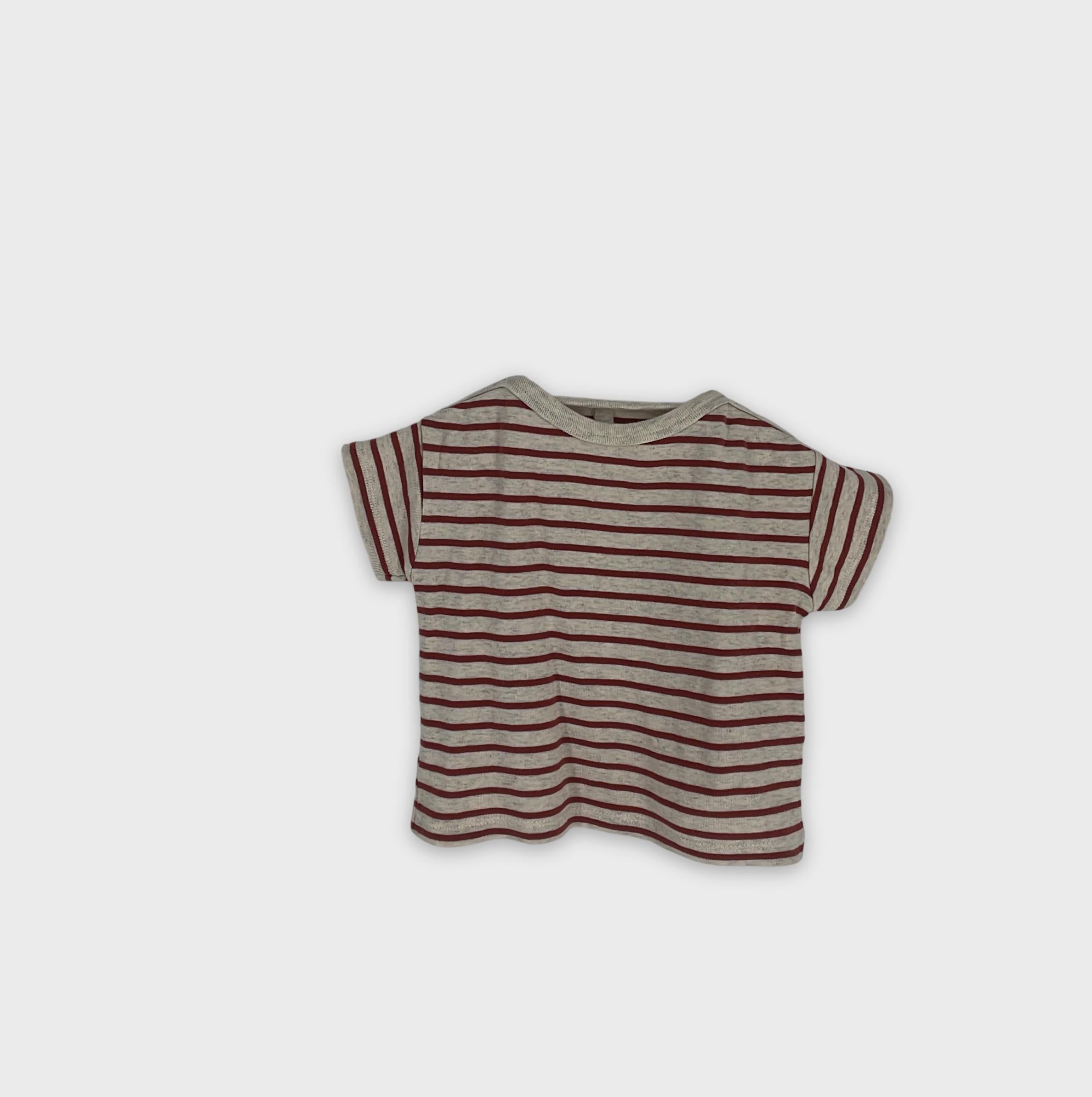 0-Petit Bateau - Haut à rayures col roulé - 6 mois
