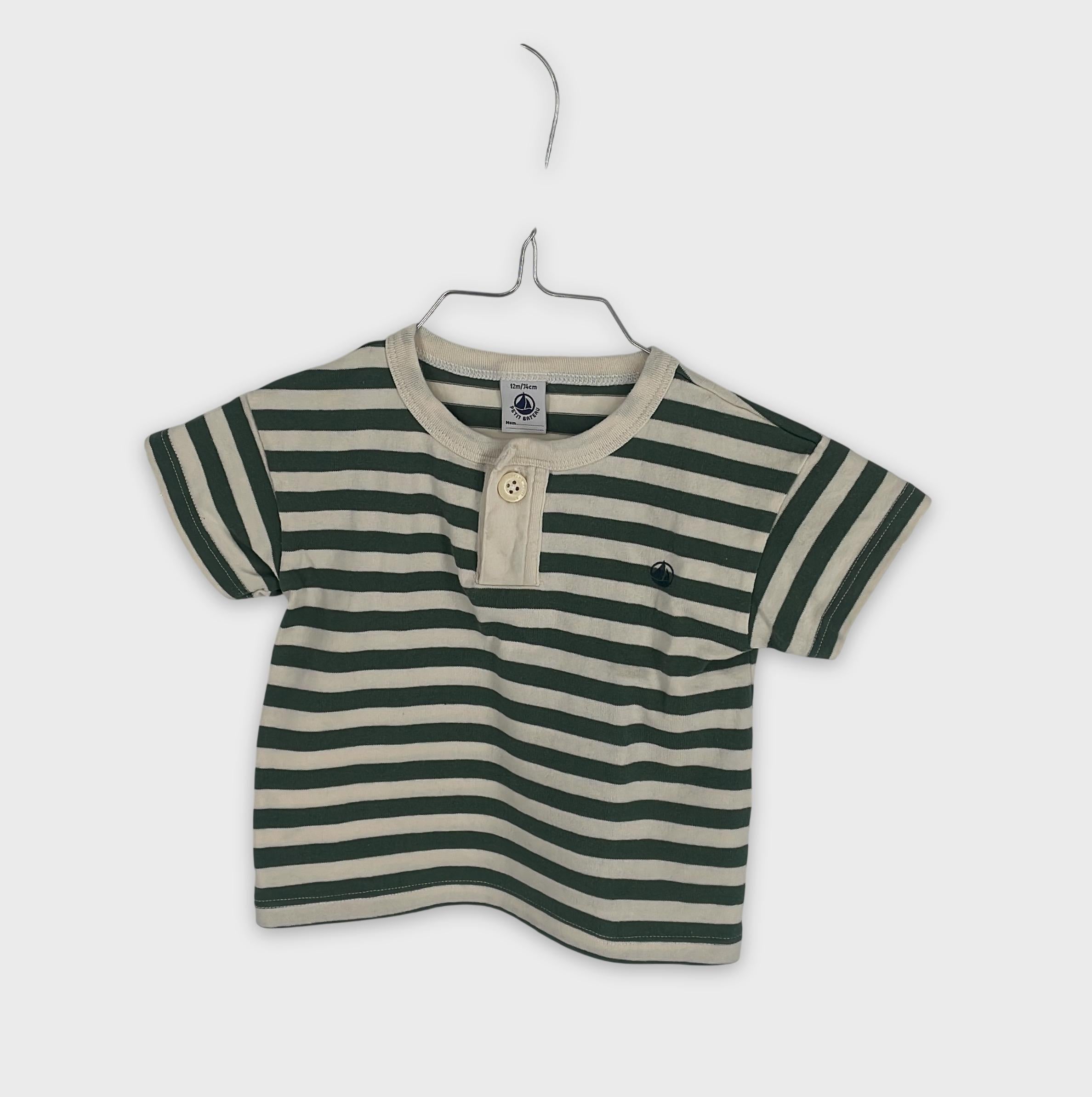 0-Petit Bateau - T-shirt rayé - 12 mois/74cm