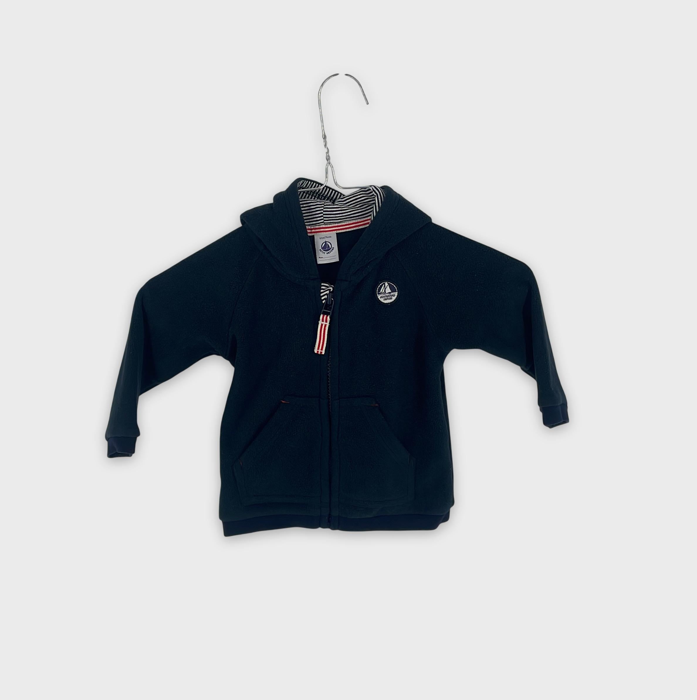 0-Petit Bateau - Veste polaire à capuche - 12m/74cm