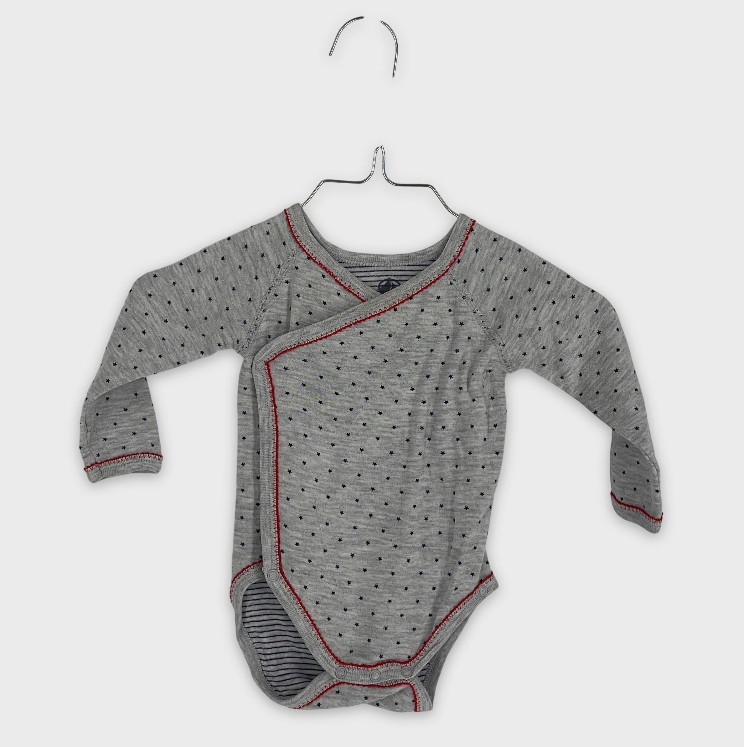 0-Petit Bateau - Body bébé cache-cœur - 3 Mois