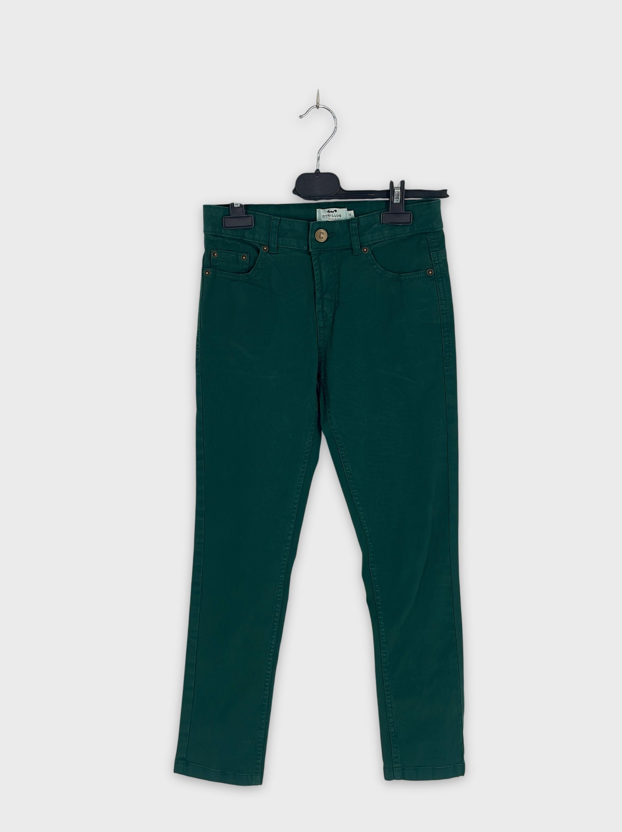 0-Cyrillus - Jean slim - Vert émeraude - Taille 10 ans