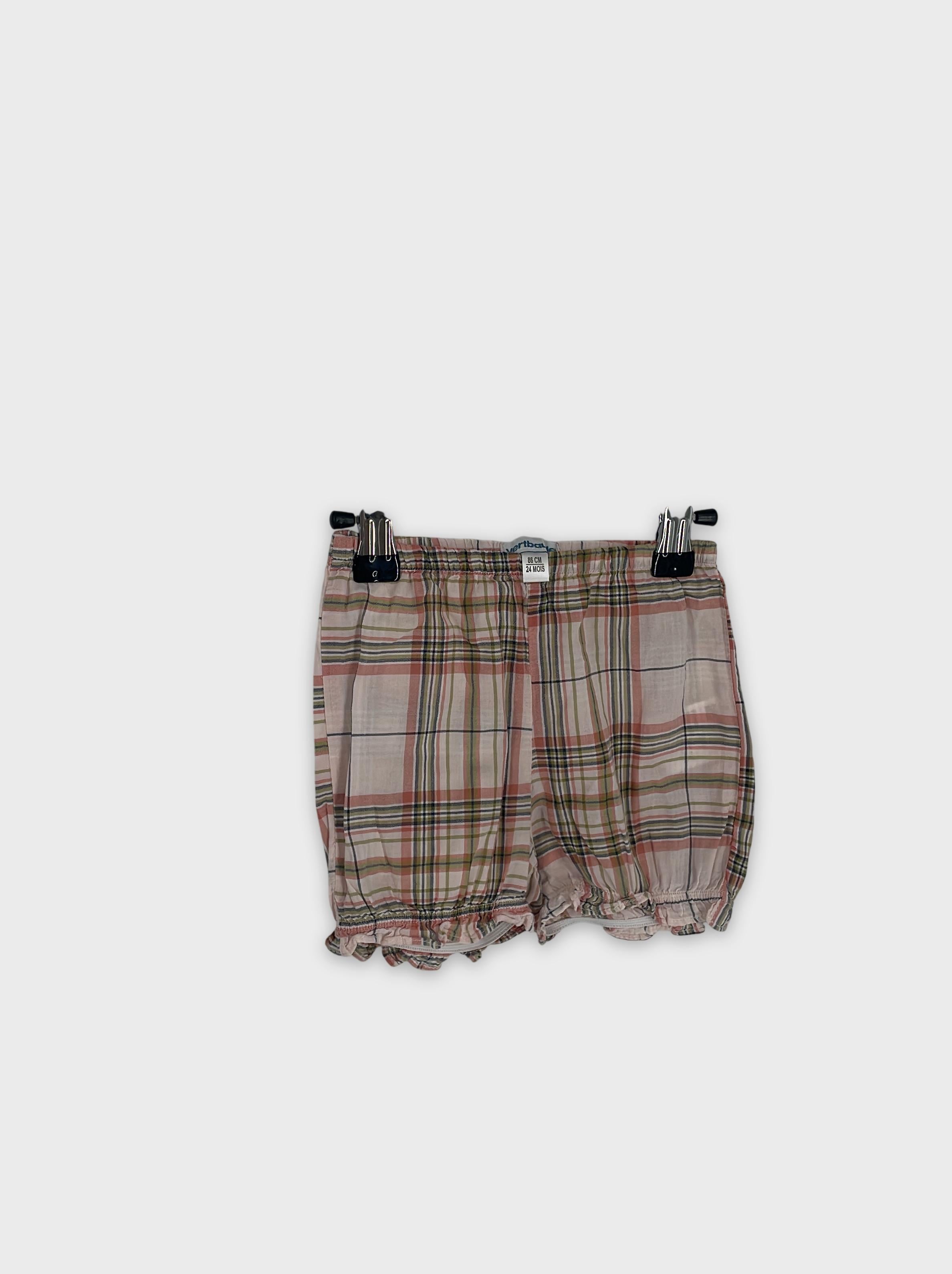 0-Vertbaudet - Short à carreaux - 24 Mois / 86 CM