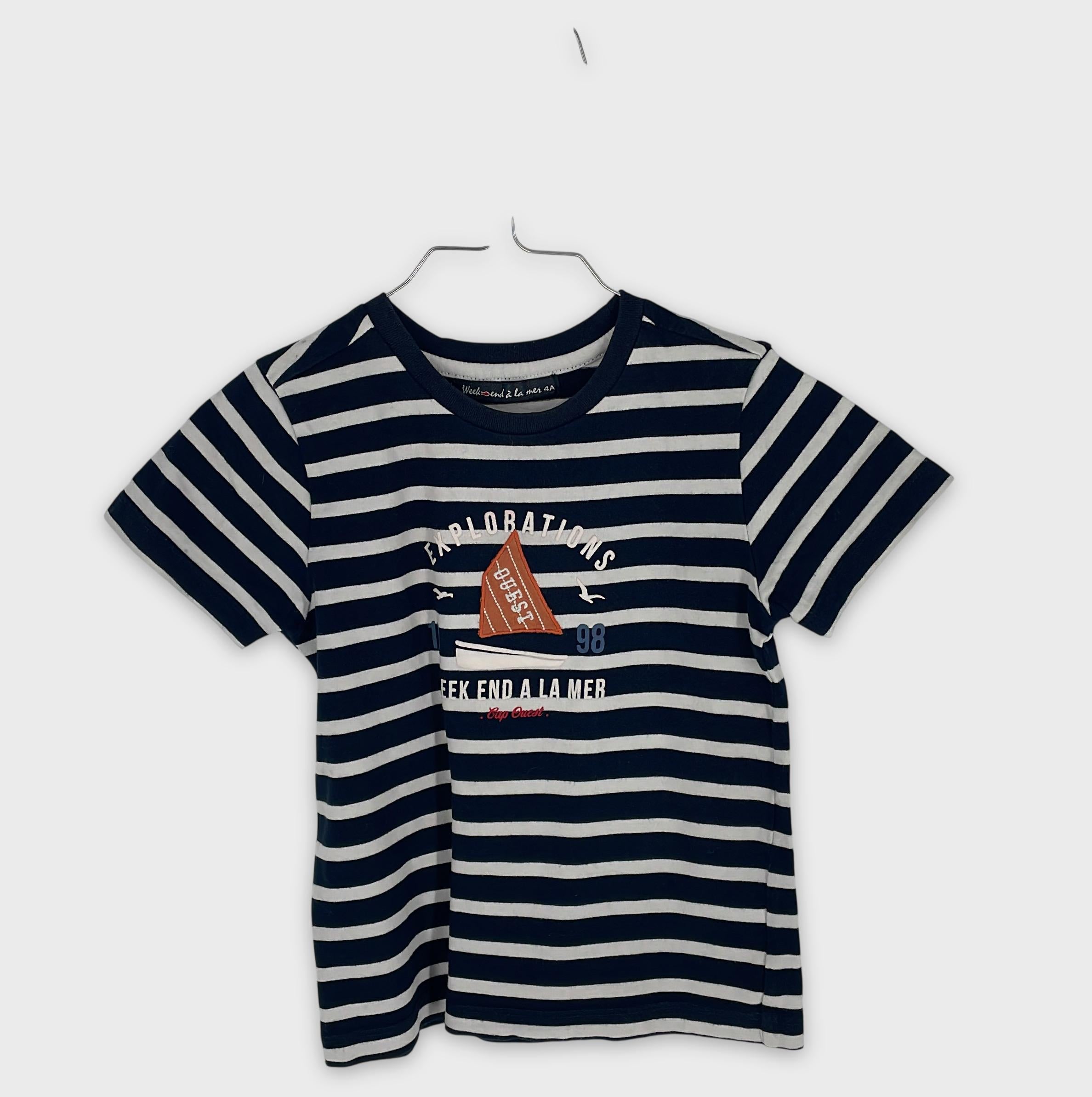 0-Weekend à la mer - T-shirt Marinière - 4A