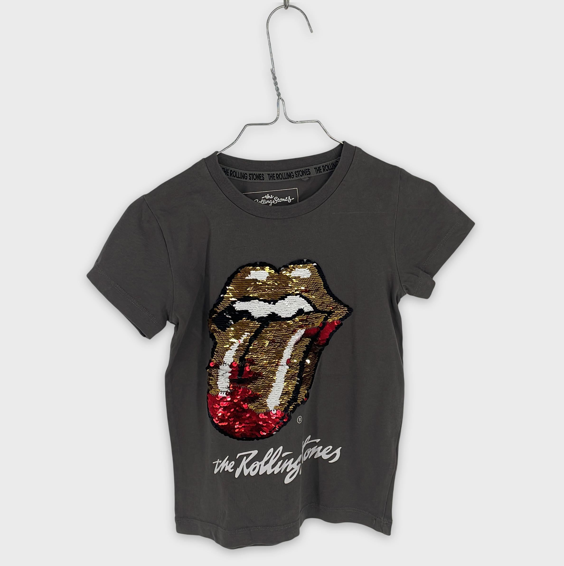 0-Next - T-shirt Crop Top Paillettes Rolling Stones - 3-4 ans