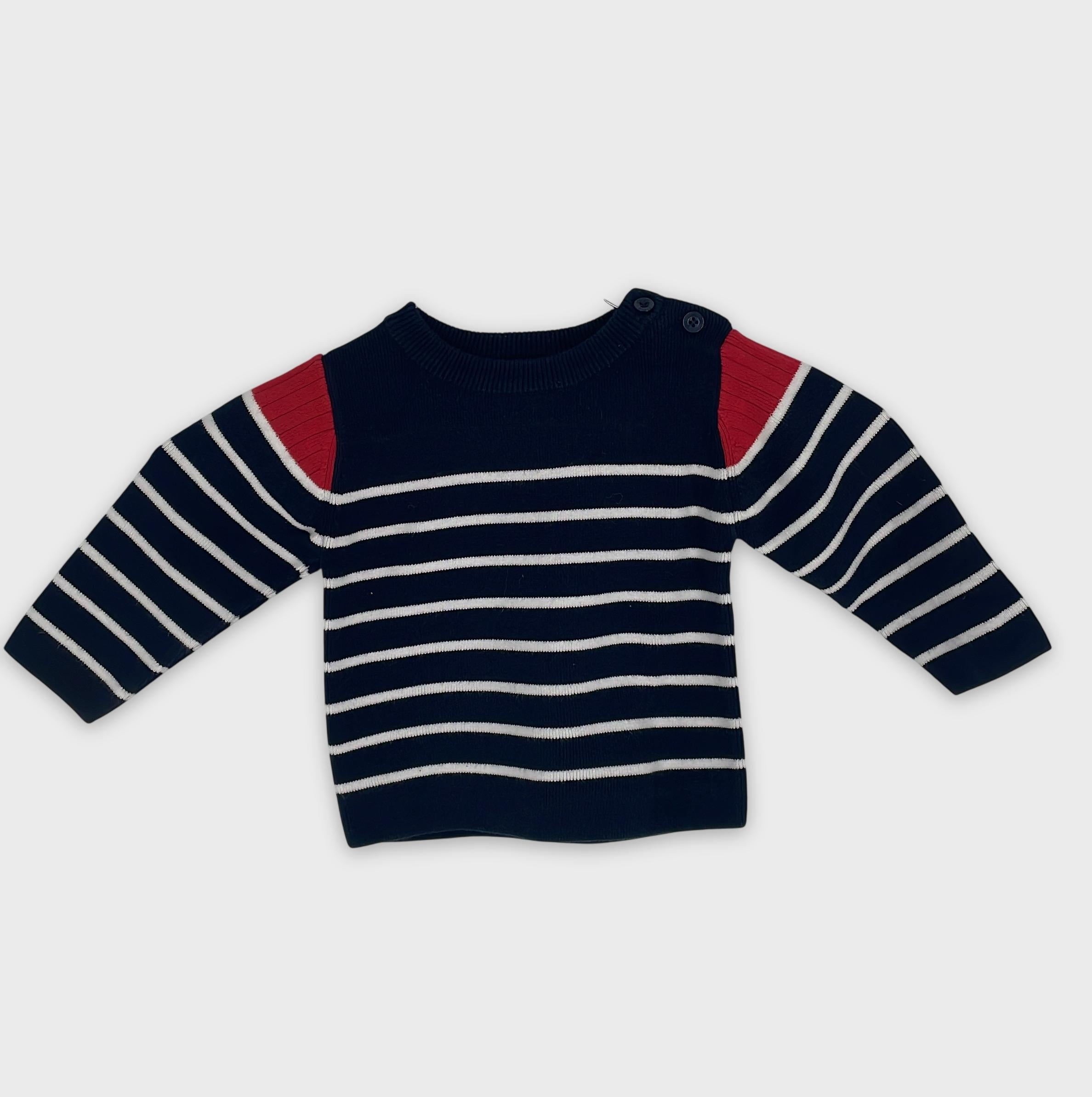 0-Jacadi - Pull Marinière - 12M
