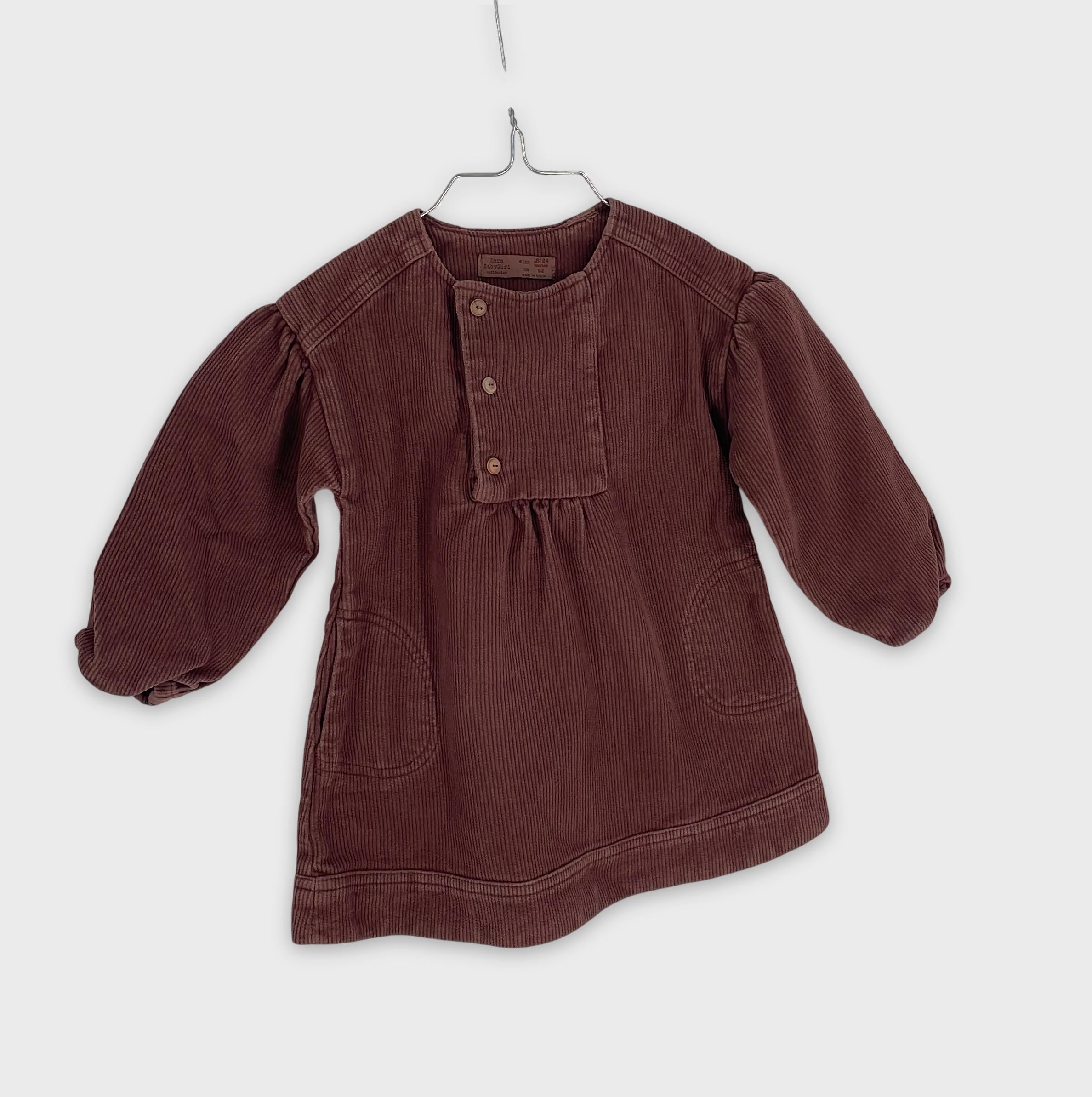 0-Zara - Robe en velours côtelé - 18/24 mois