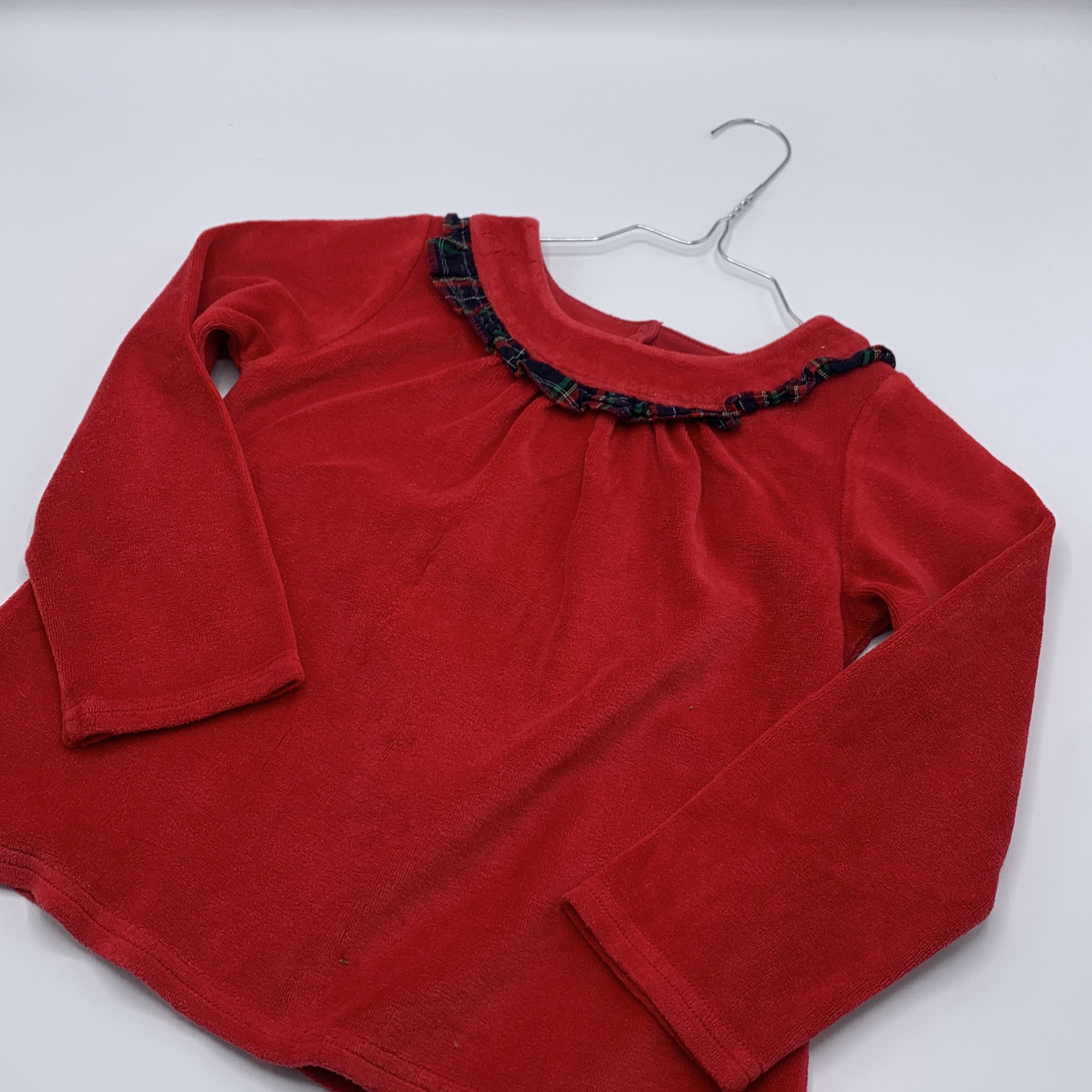 1-Ensemble CYRILLUS, taille 6 ans, rouge en velours 👧