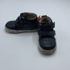 1-Chaussures enfant en cuir bleu marine à scratchs 💙
