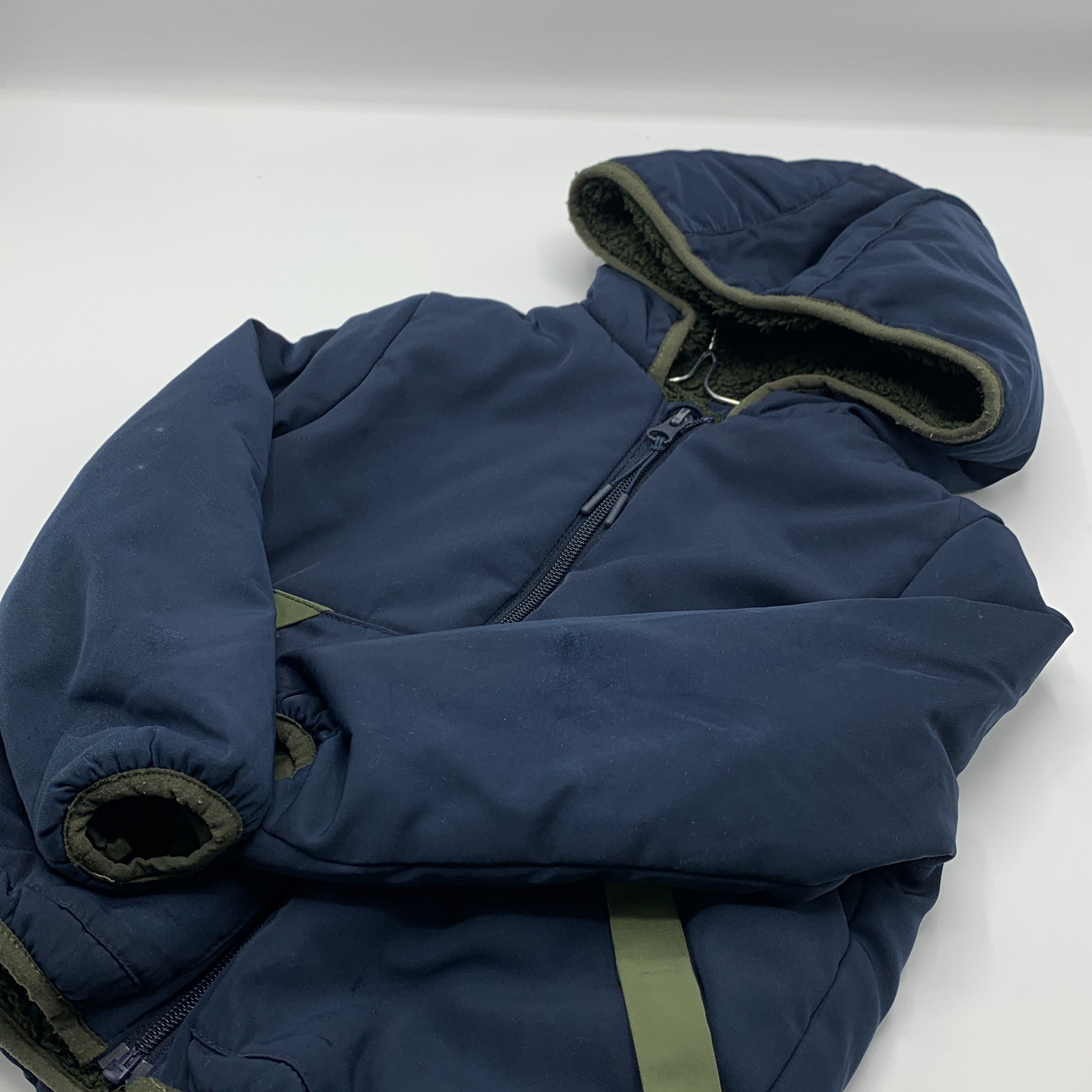 1-Veste d'hiver Monoprix Kids, taille 4 ans, bleu marine et vert olive