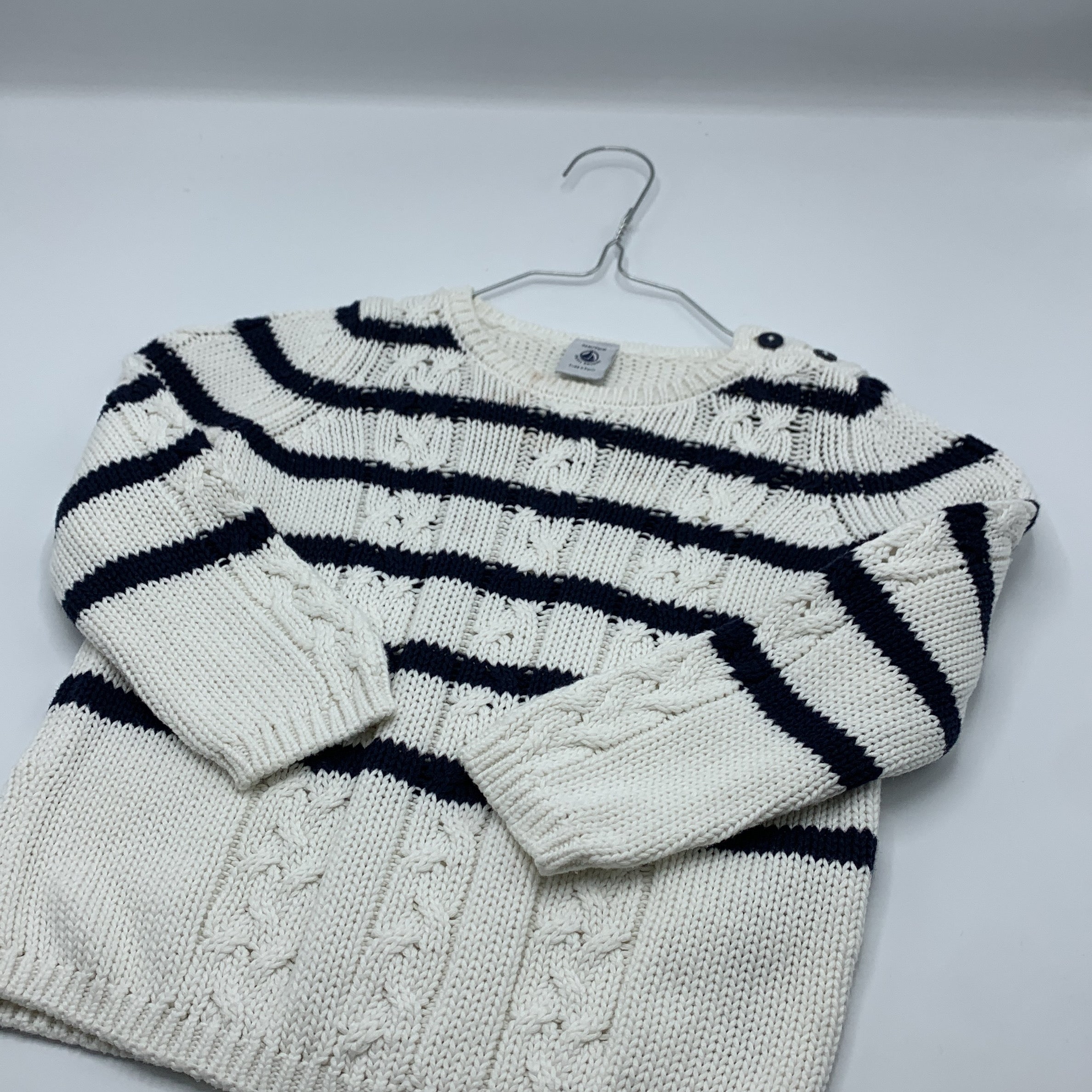1-Petit Bateau - Pull marin - 36m/95cm