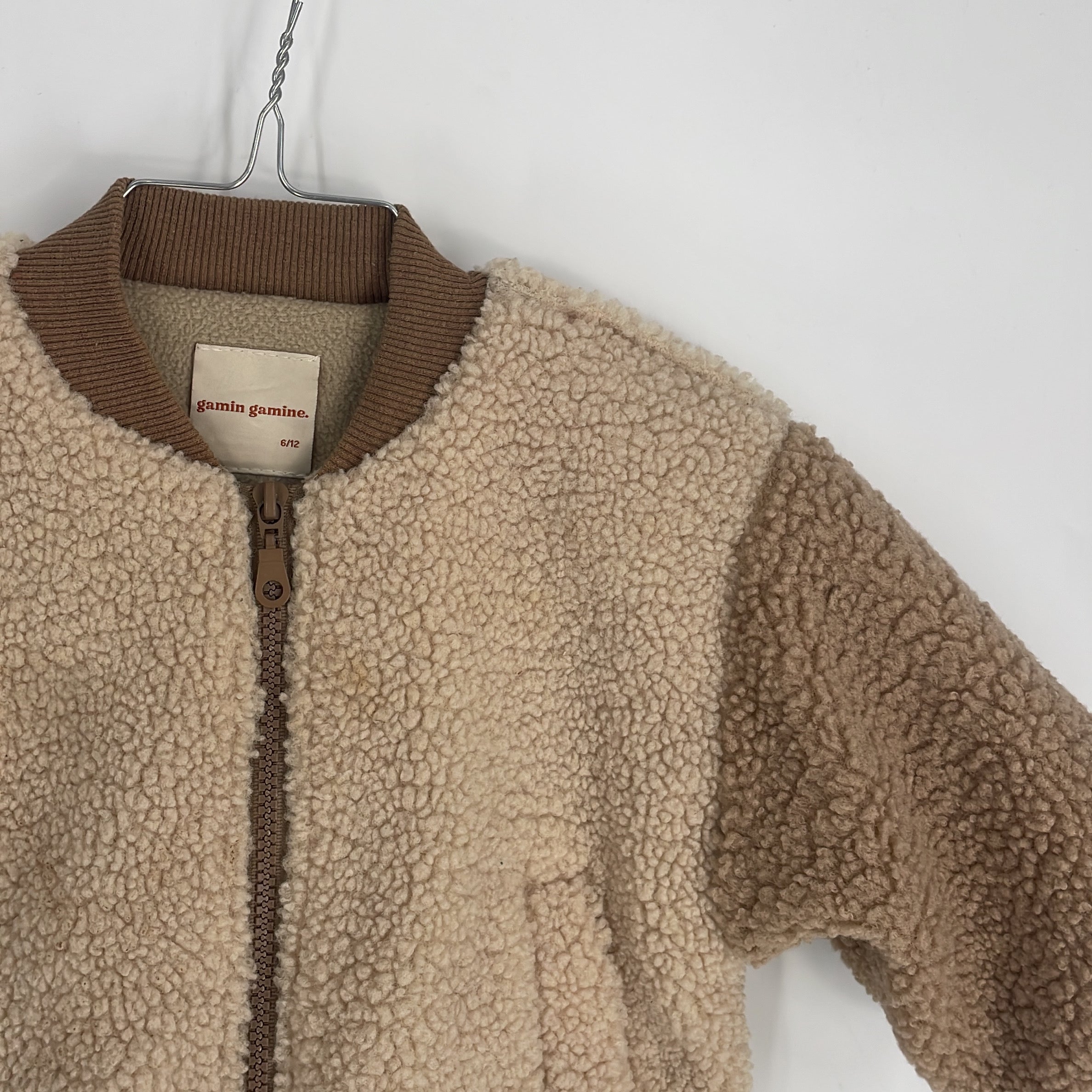 1-gamin gamine. - Veste en moumoute - 6/12 mois