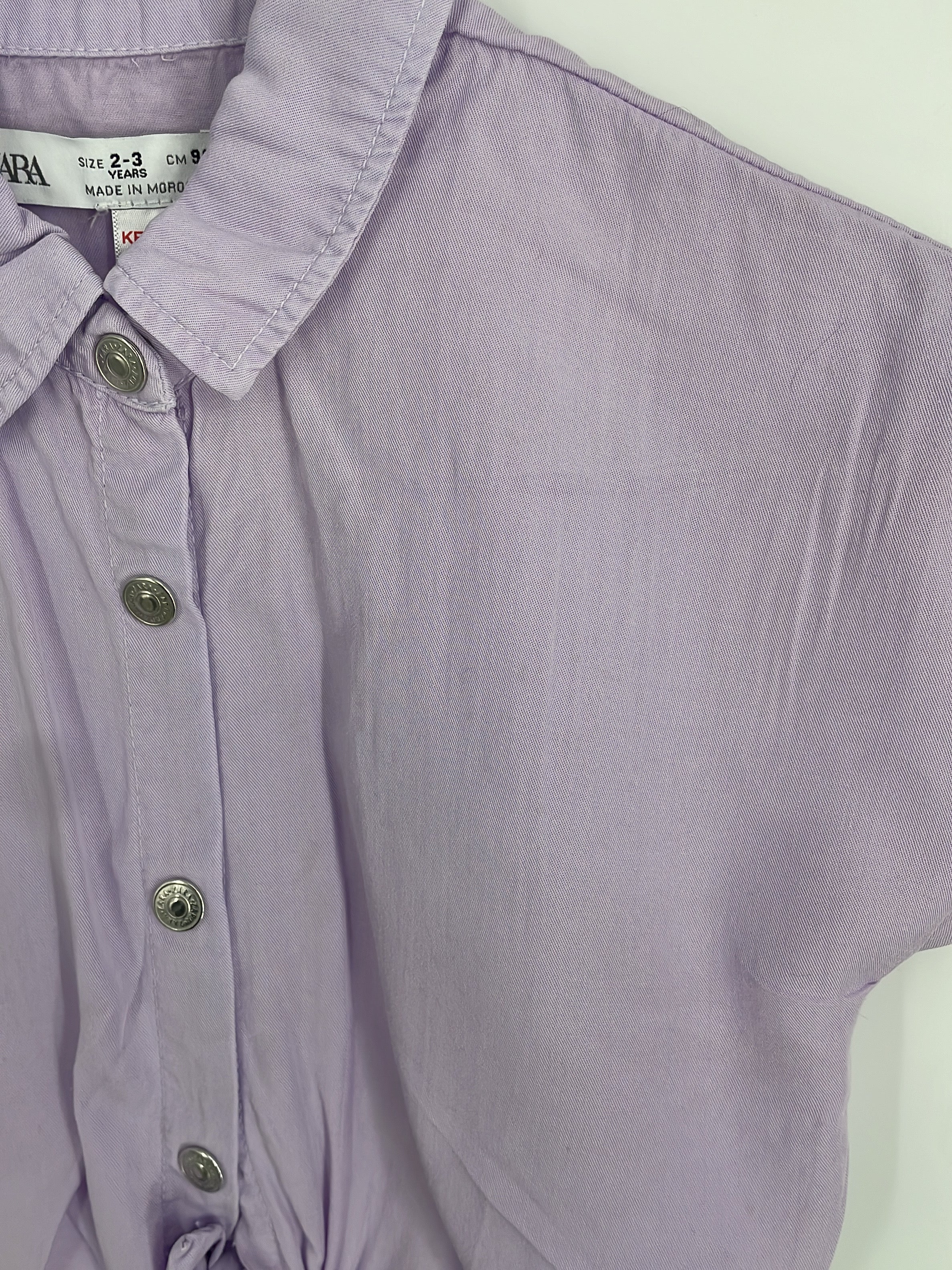 1-ZARA - Chemise courte nouée - 2-3 ans