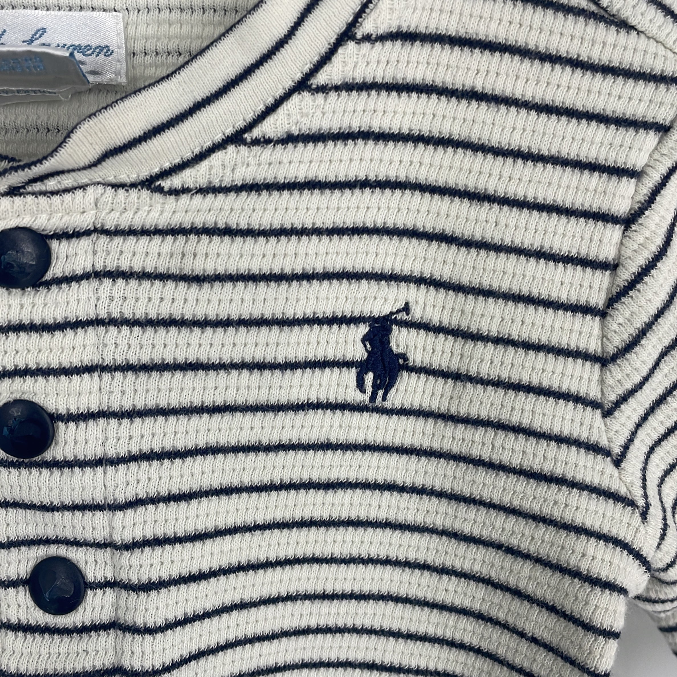 1-Ralph Lauren - Haut rayé Henley - 12M