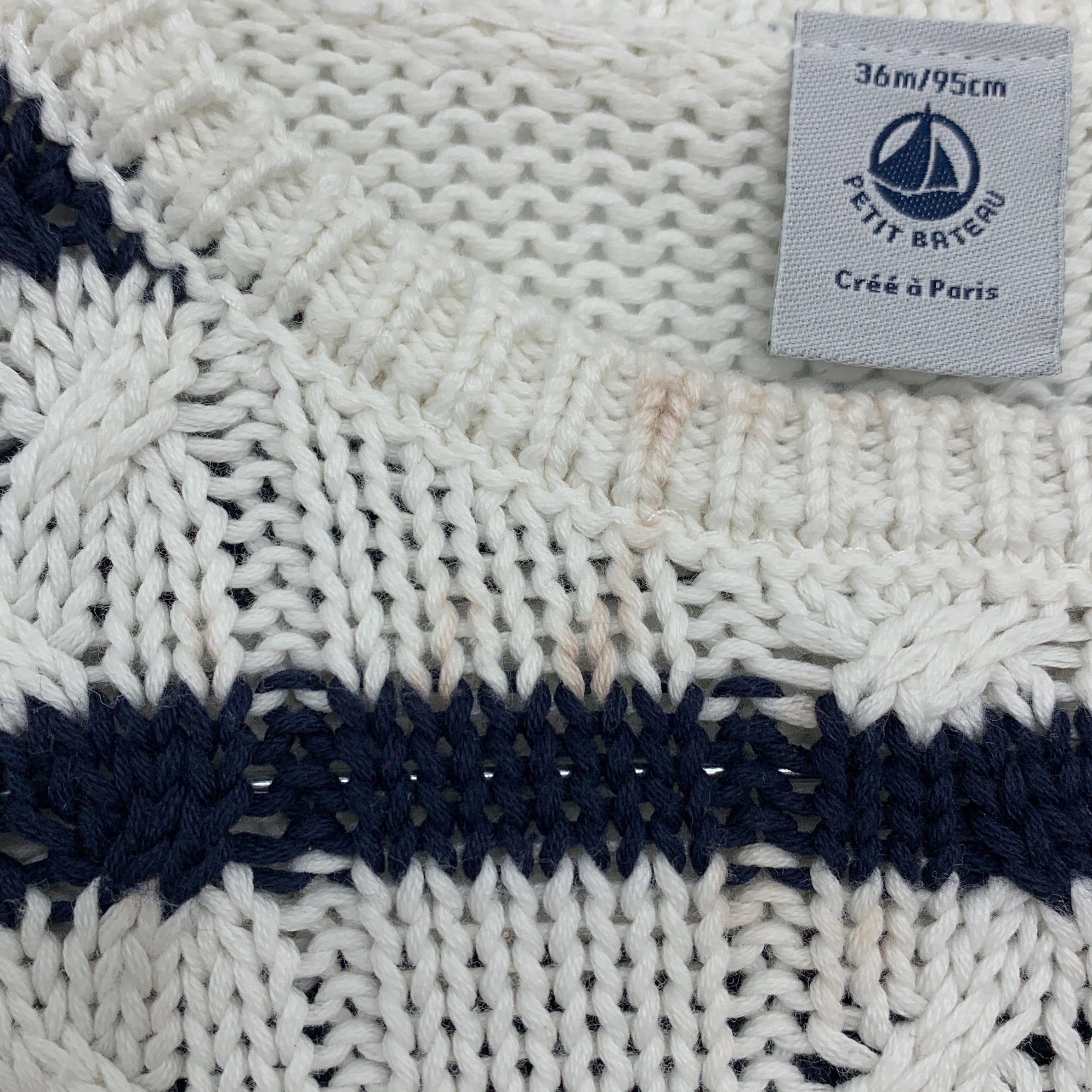 2-Petit Bateau - Pull marin - 36m/95cm