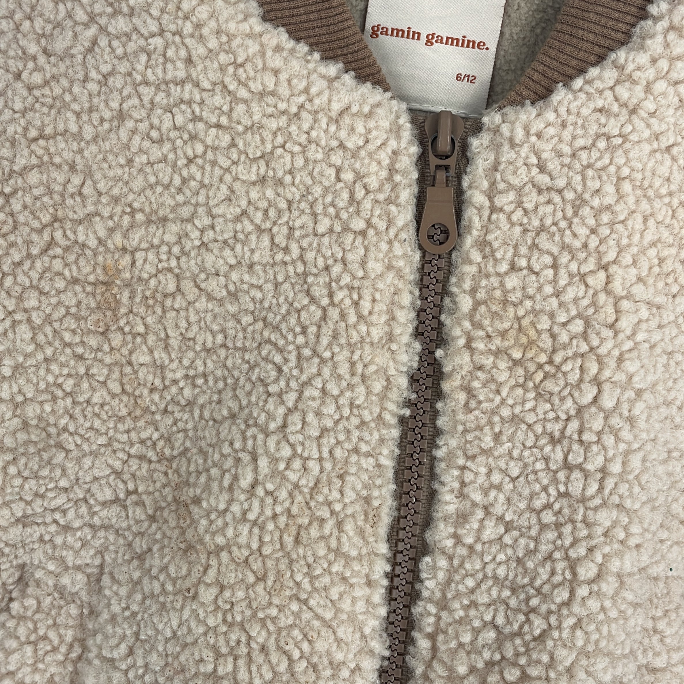 2-gamin gamine. - Veste en moumoute - 6/12 mois