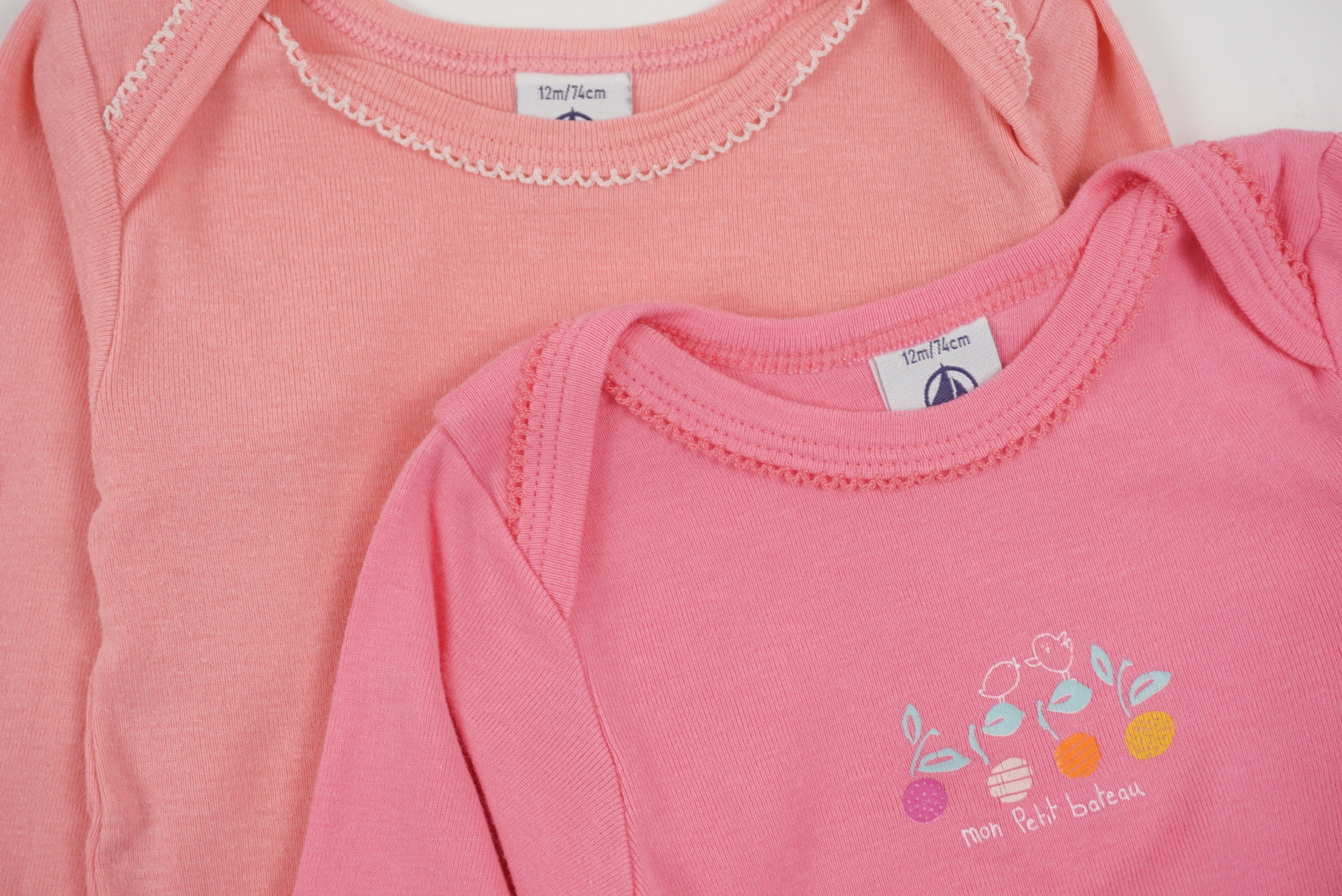 Lot de 2 bodies Rose - 12 mois