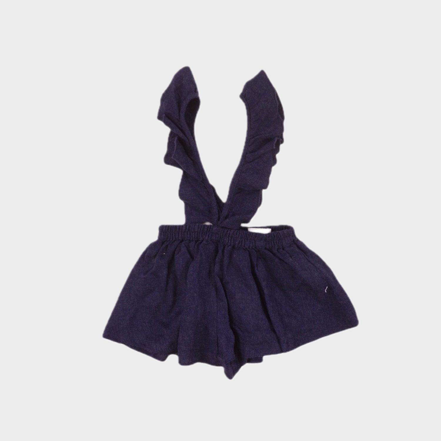 Short à bretelles Bleu - 9/12 mois