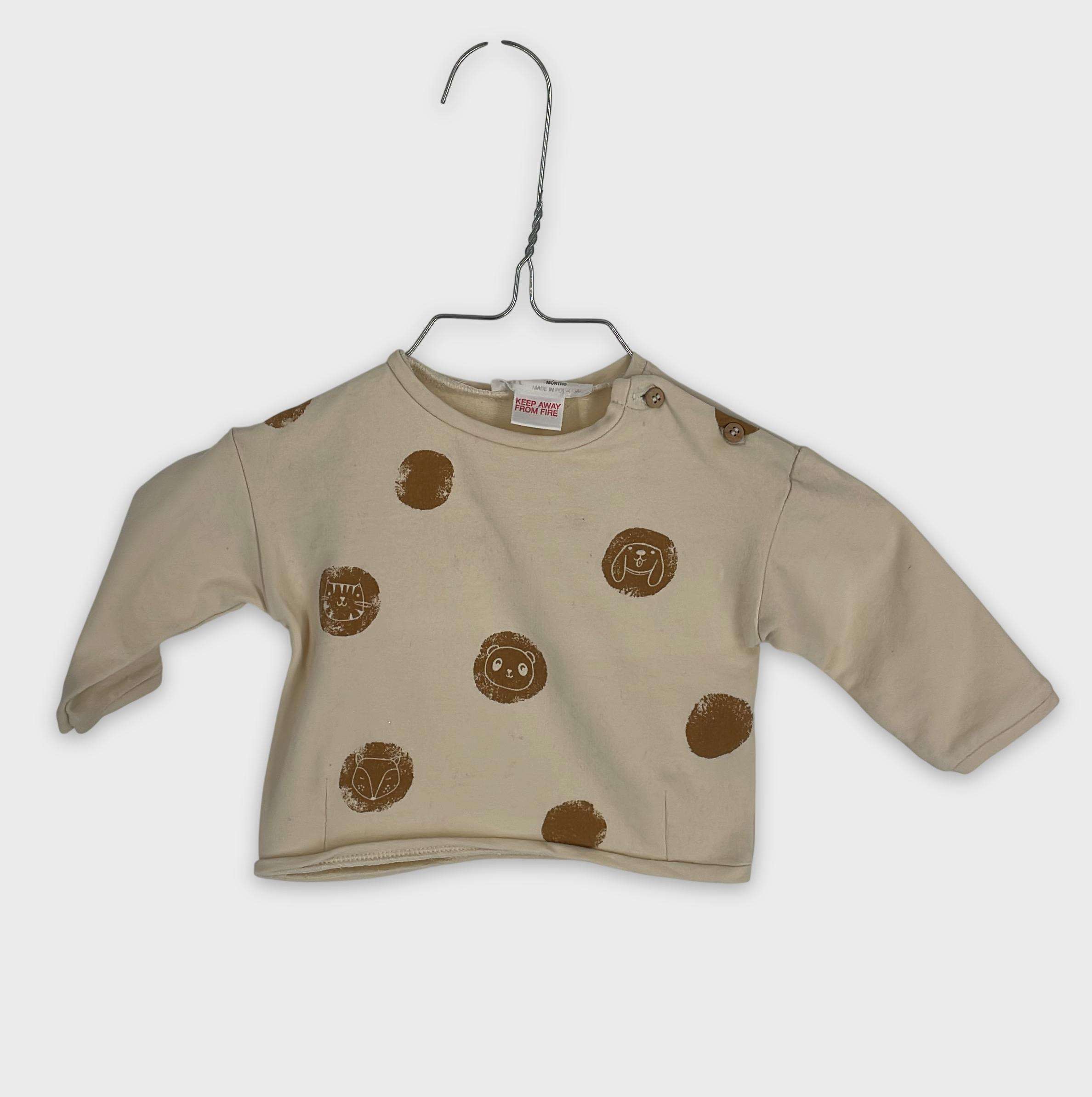 0-T-shirt manches longues Zara Baby 1-3 Mois