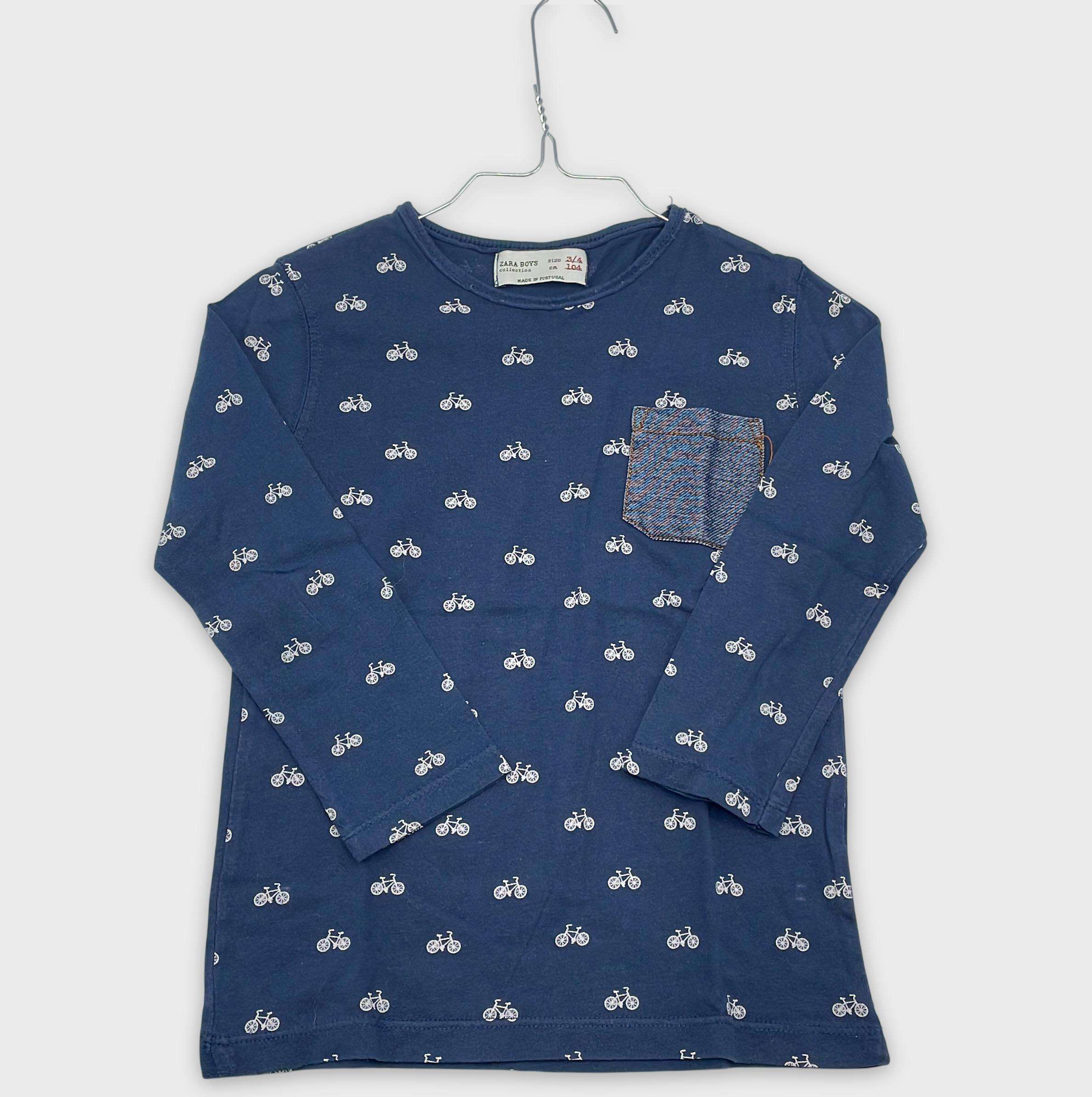 0-T-shirt manches longues Zara Kids 3-4 Ans