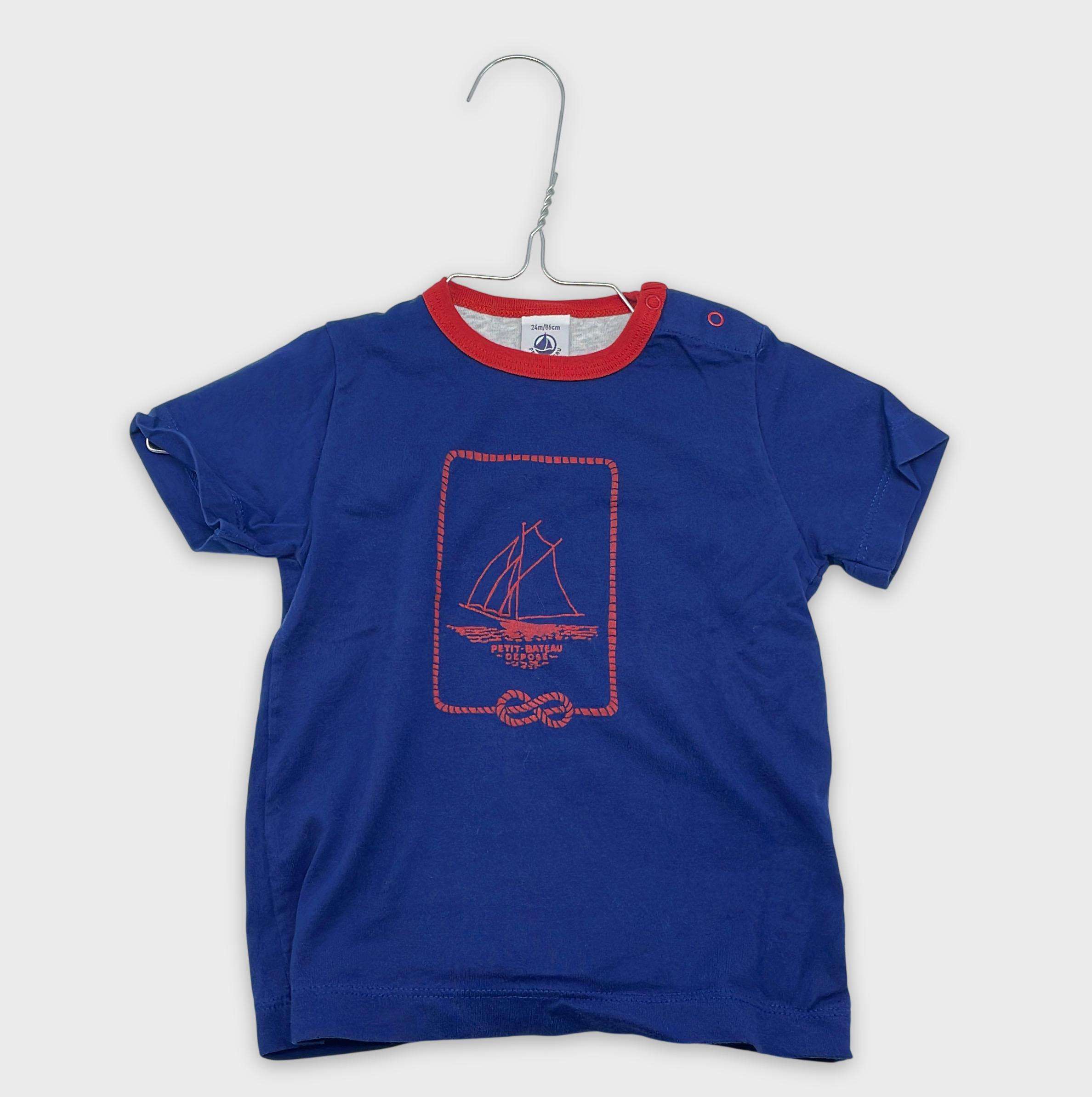 0-T-shirt manches courtes Petit Bateau 24 mois