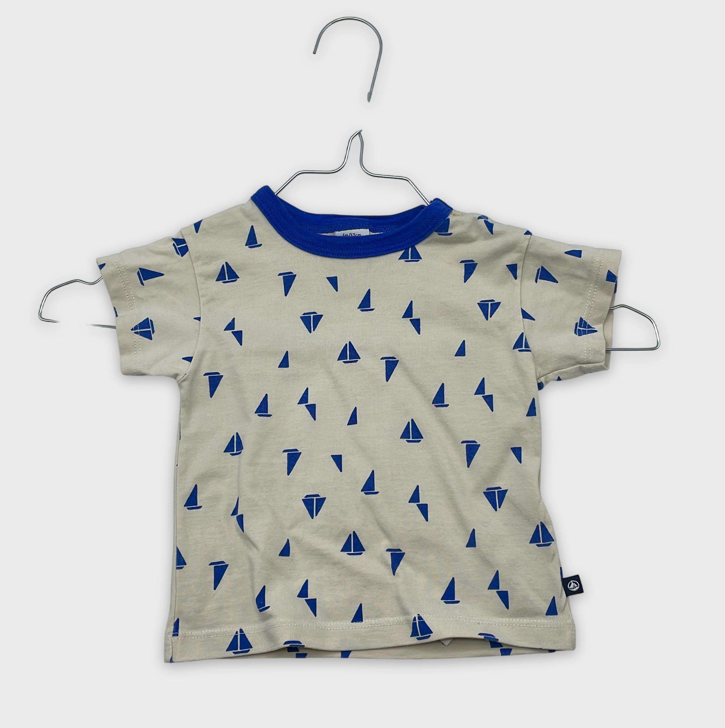 0-T-shirt manches courtes Petit Bateau 6 mois