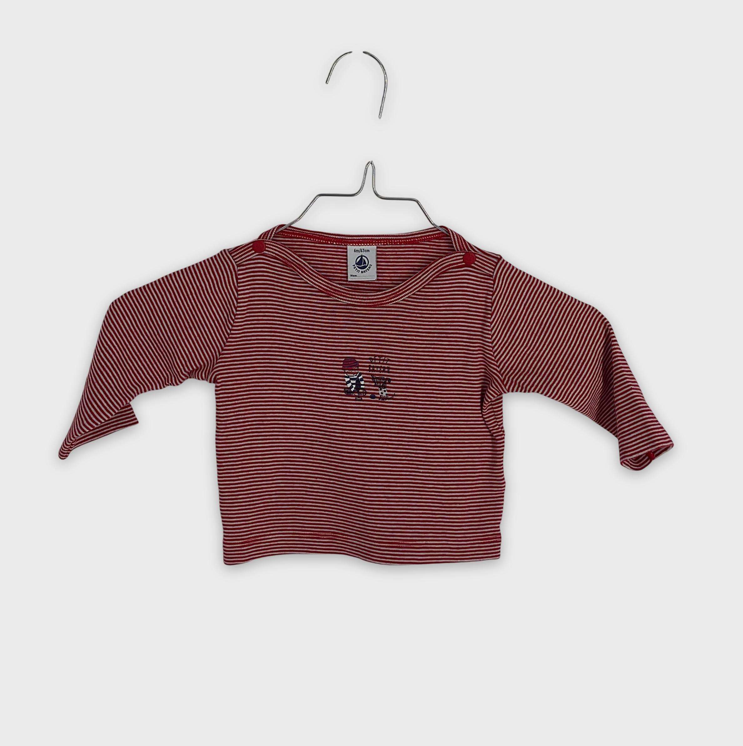 0-T-shirt manches longues Petit Bateau 6 mois