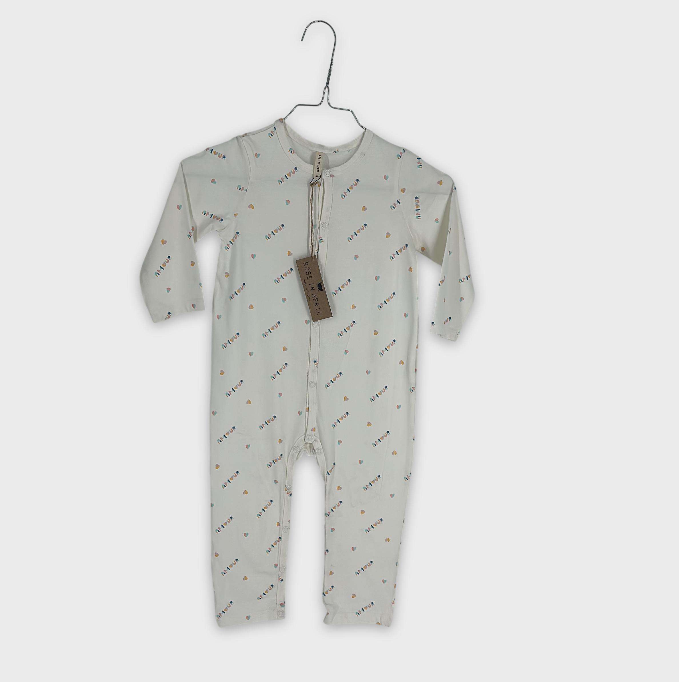 0-Pyjama long Rose in April 24 mois