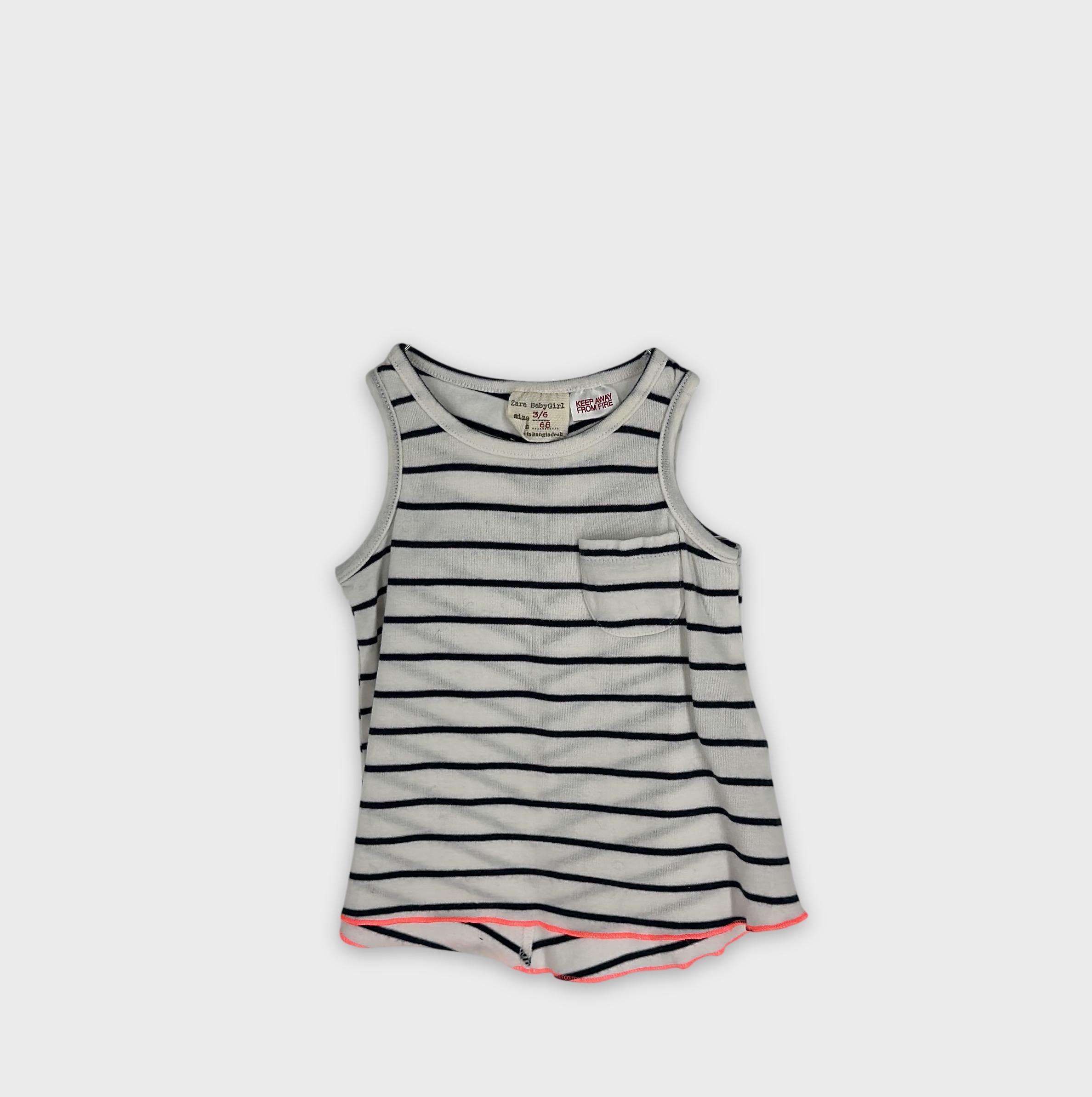 0-T-shirt manches courtes Zara Baby 3-6 Mois