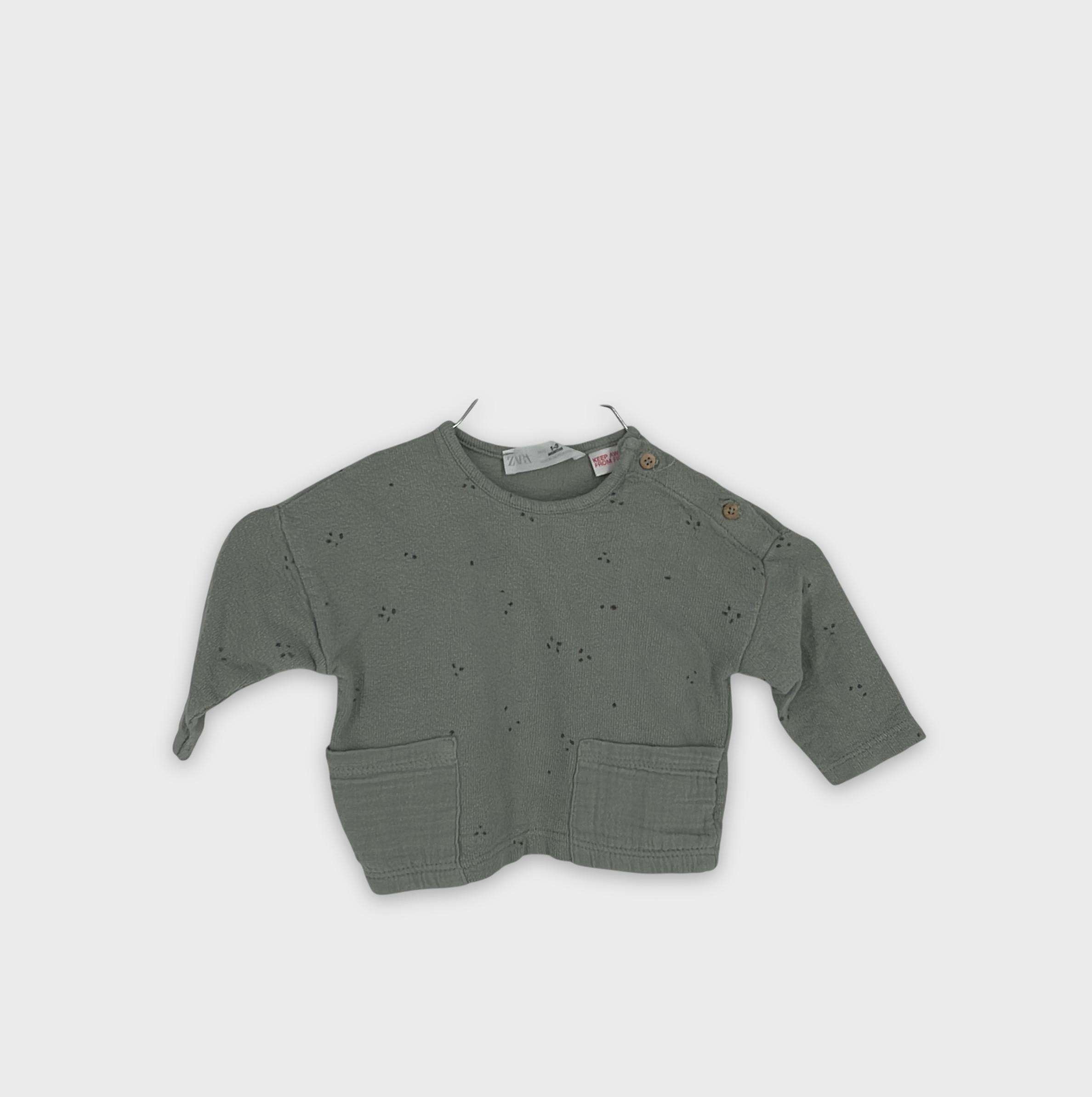 0-T-shirt manches longues Zara Baby 1-3 Mois