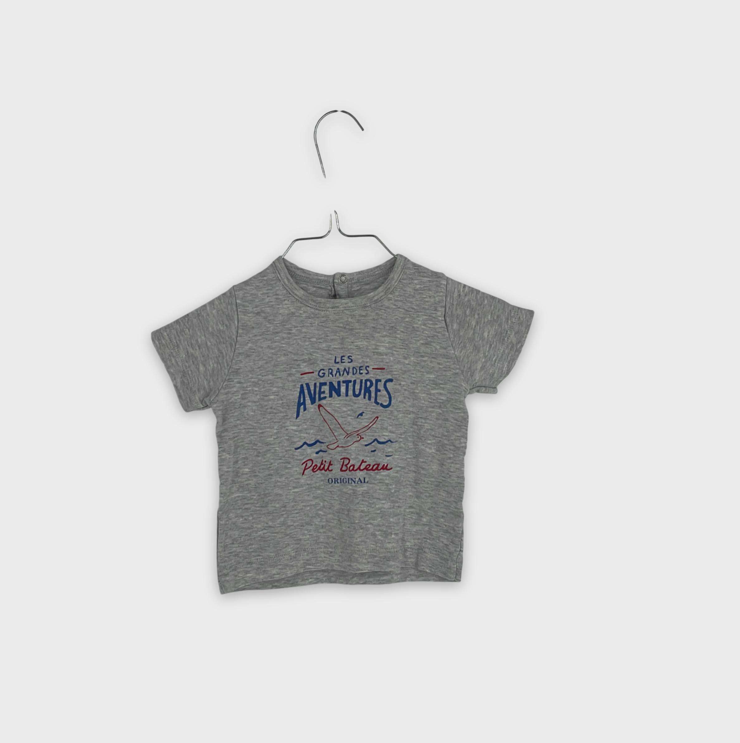 0-T-shirt manches courtes Petit Bateau 18 mois