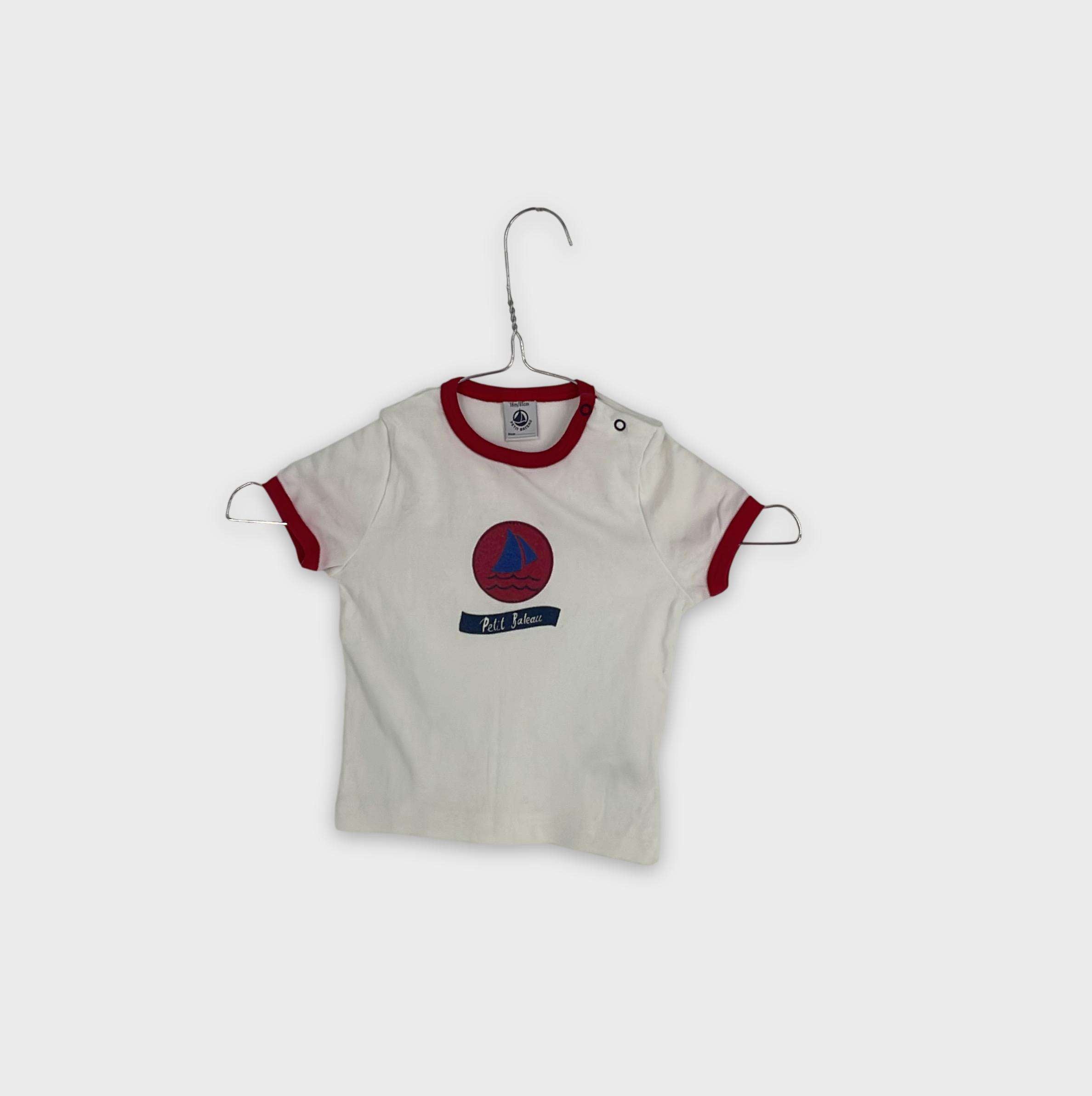 0-T-shirt manches courtes Petit Bateau 18 mois