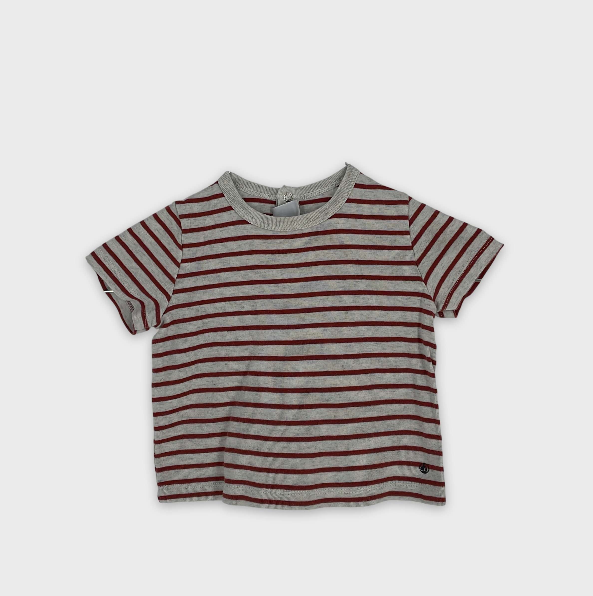 0-T-shirt manches courtes Petit Bateau 12 mois