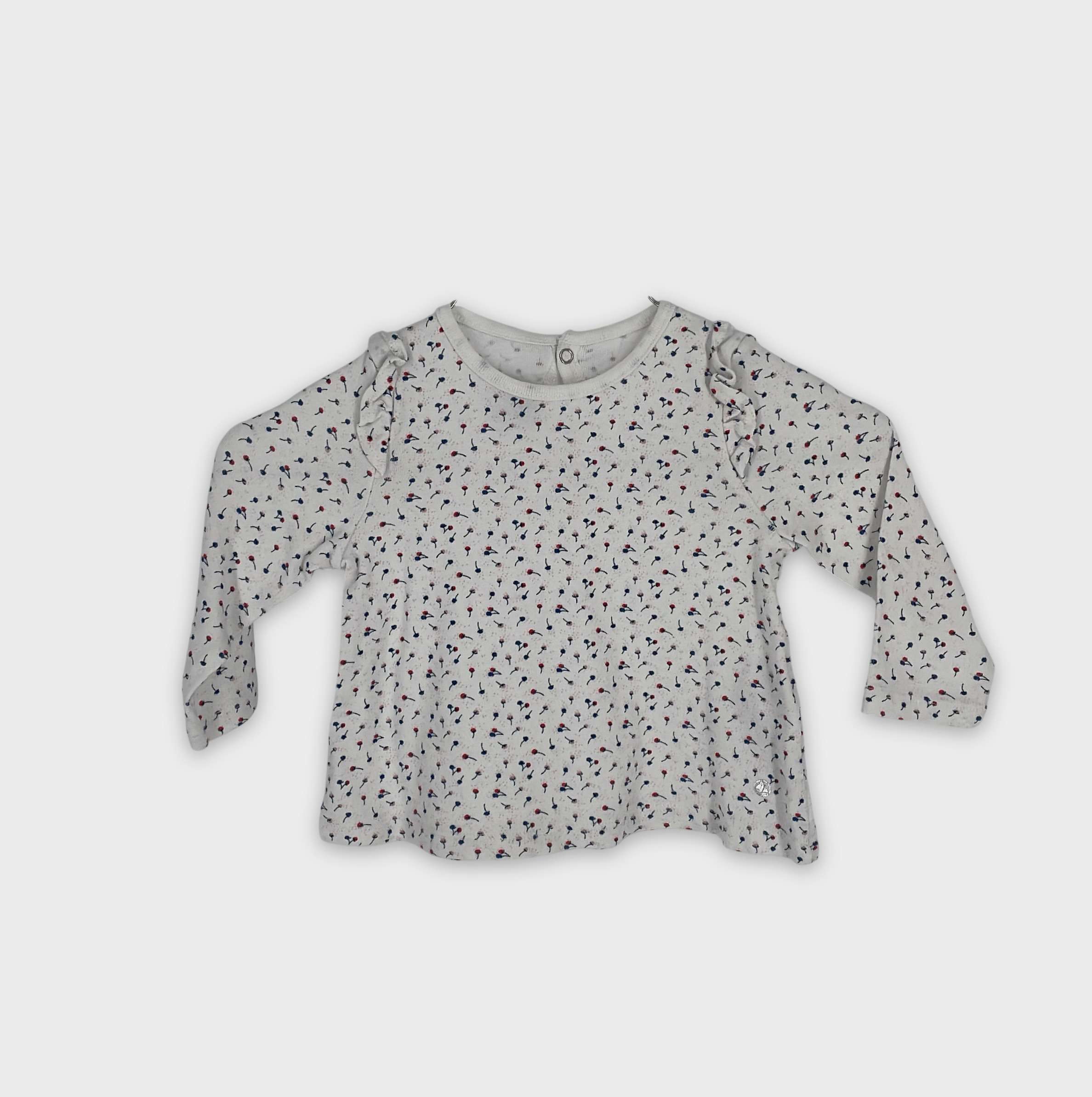 0-T-shirt manches longues Petit Bateau 12 mois