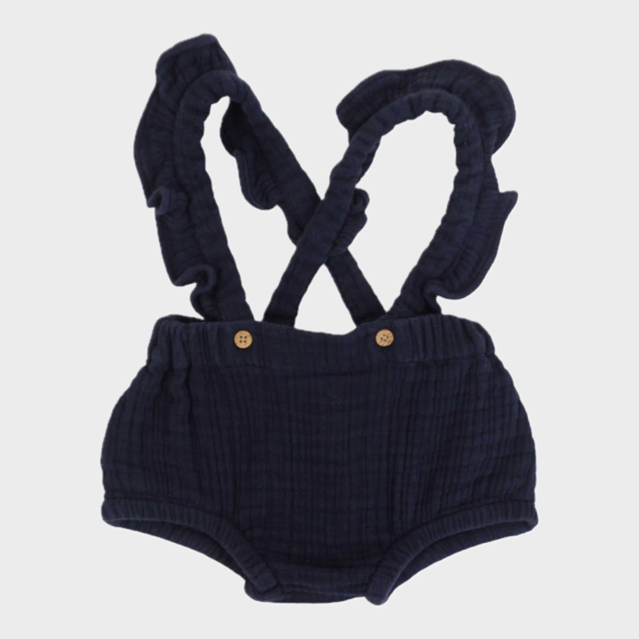 Bloomer à bretelles Bleu - 9 mois