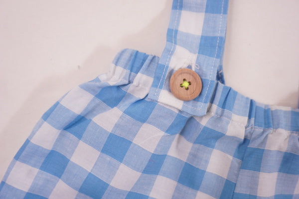 Bloomer à bretelles Bleu - 3/6 mois