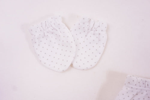 Legging et mouffles Blanc - 00 mois